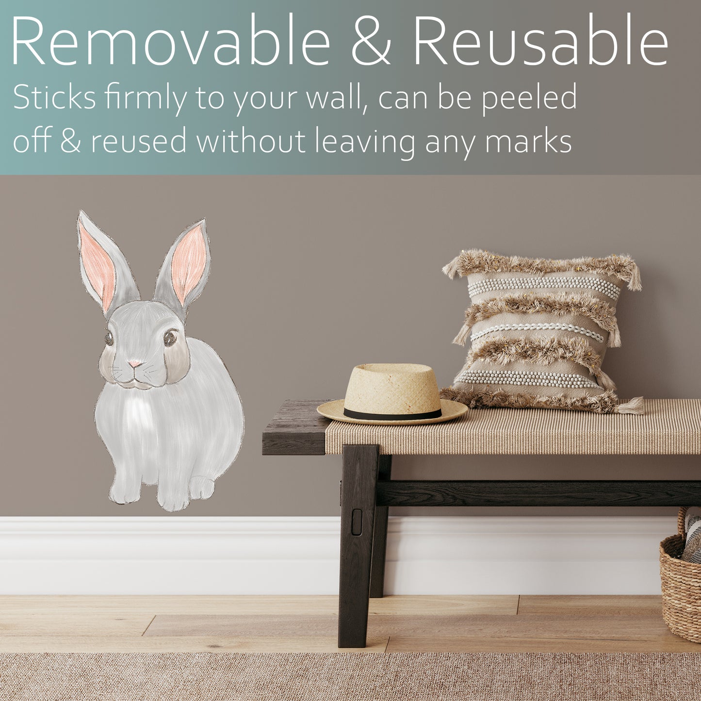 Hand drawn bunny rabbit | Fabric wall stickers