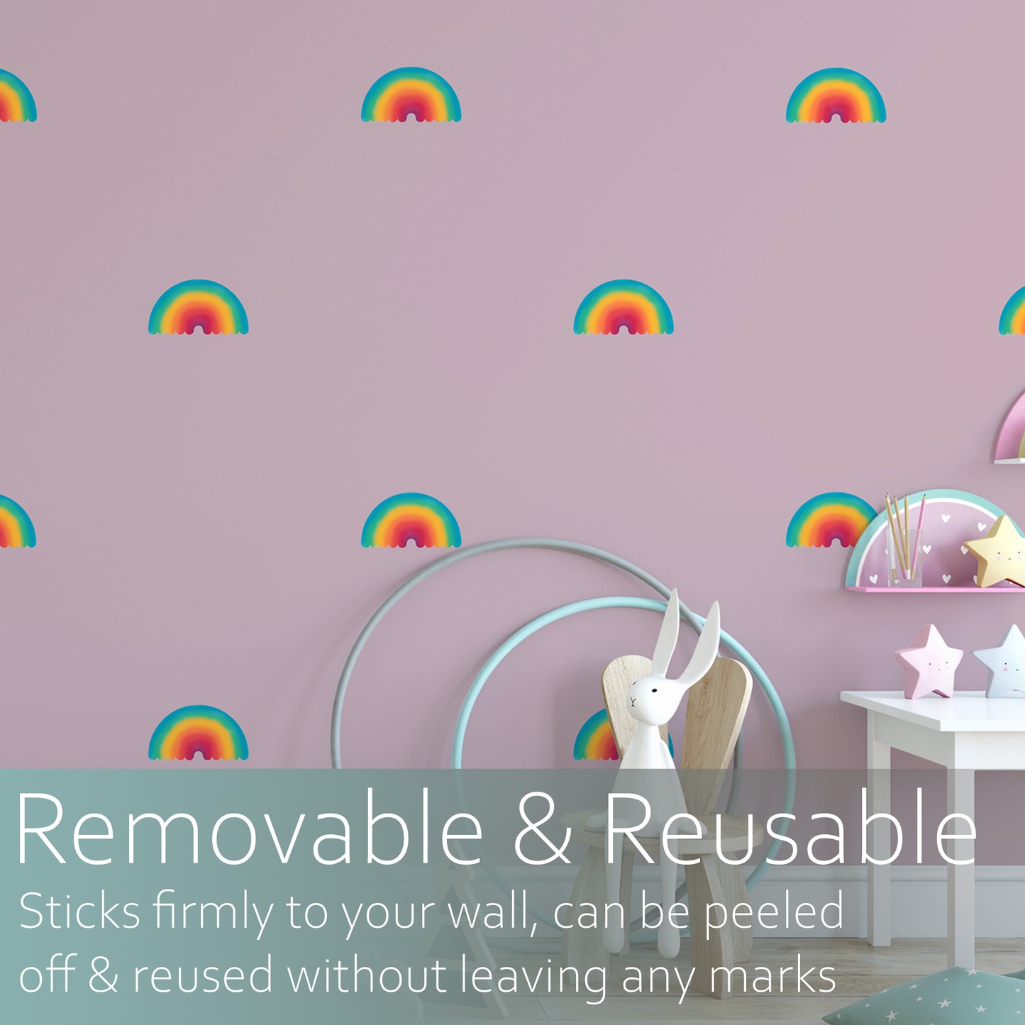 Bright rainbows | Fabric wall stickers