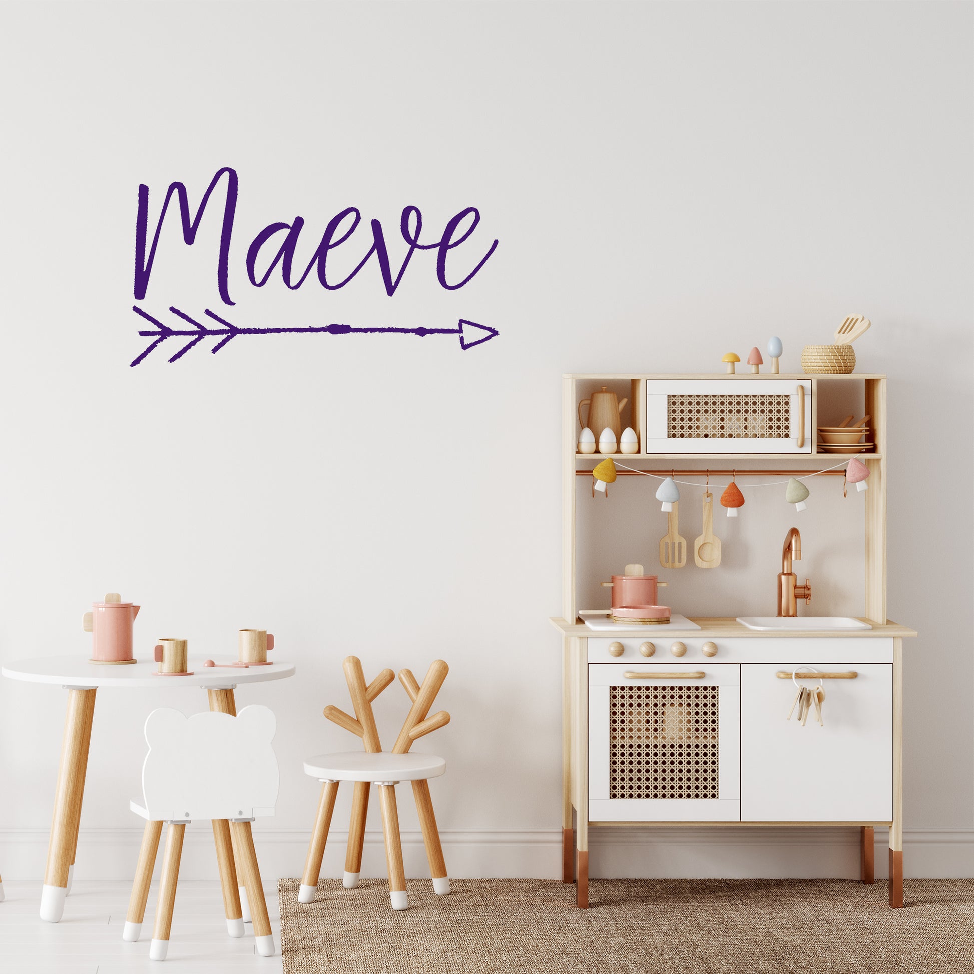Script name with bohemian arrow | Monogram decal-Monogram & name decal-Adnil Creations