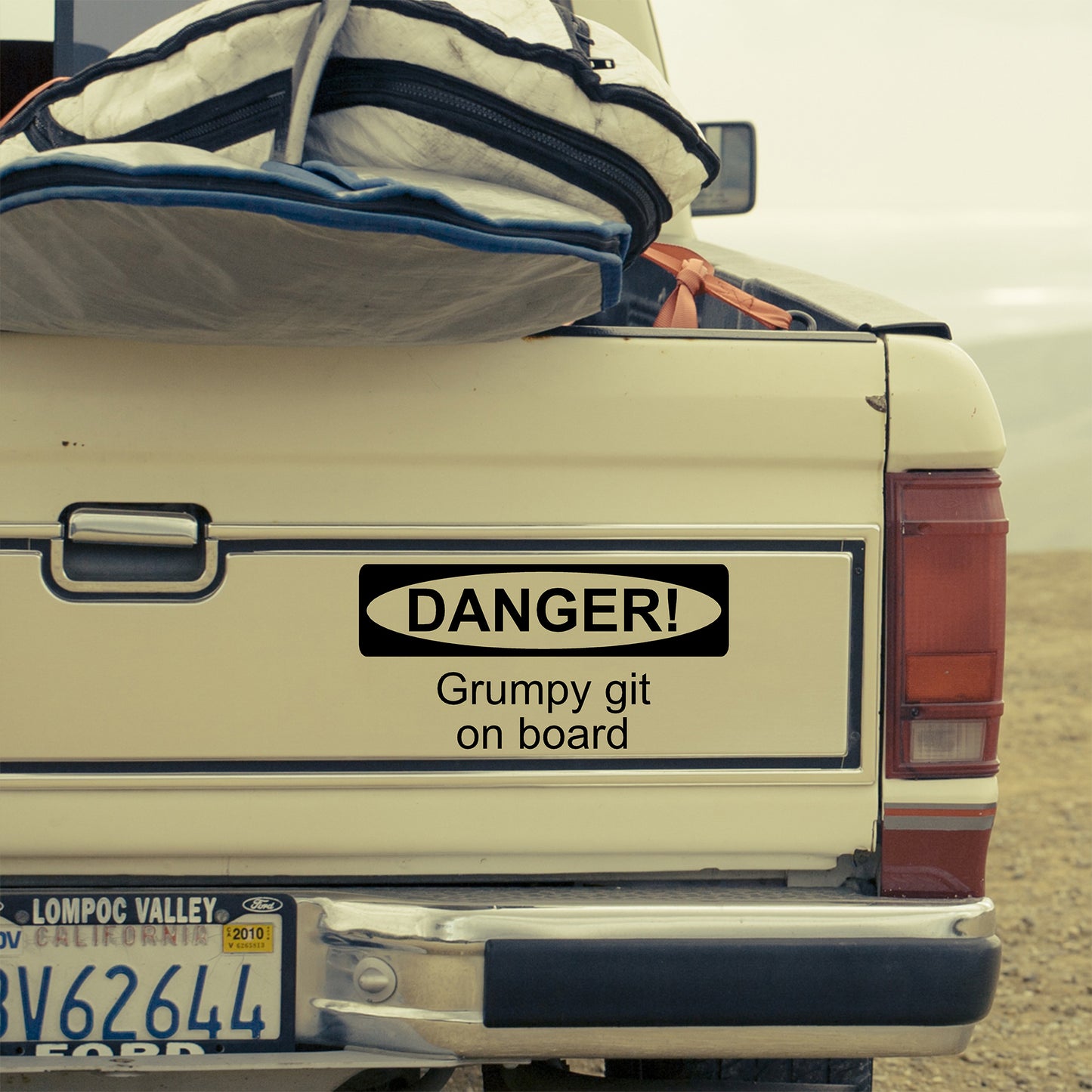 DANGER! Grumpy git on board | Bumper sticker