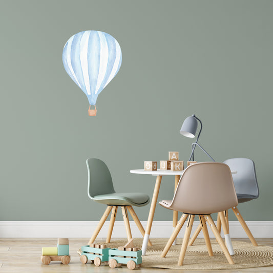 Watercolour hot air balloon striped | Fabric wall stickers