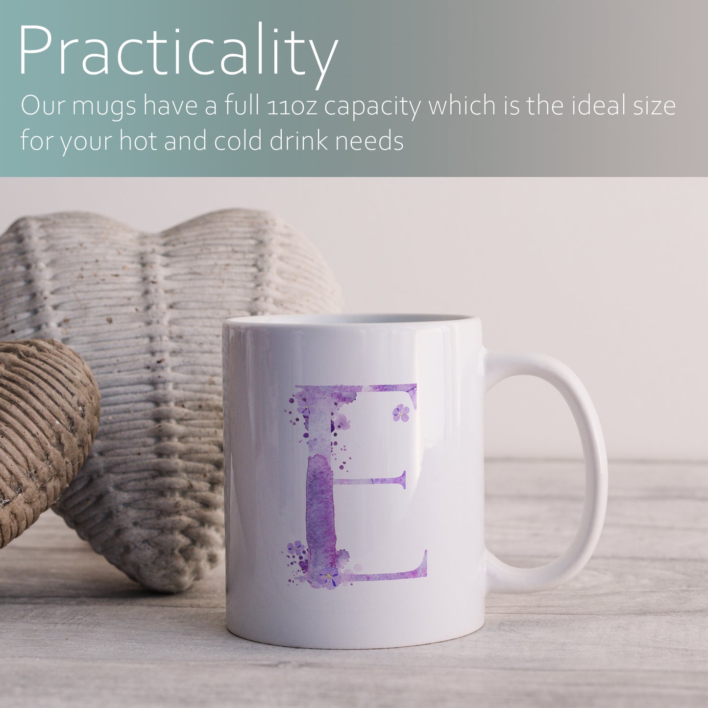 Personalised watercolour monogram | Ceramic mug