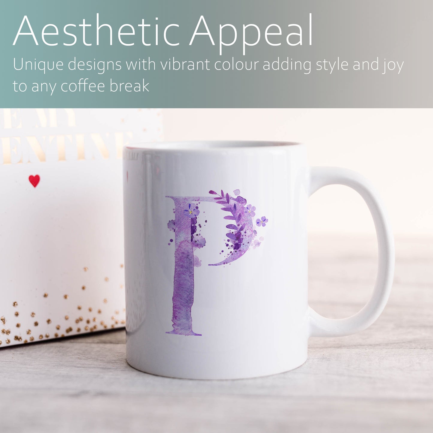 Personalised watercolour monogram | Ceramic mug