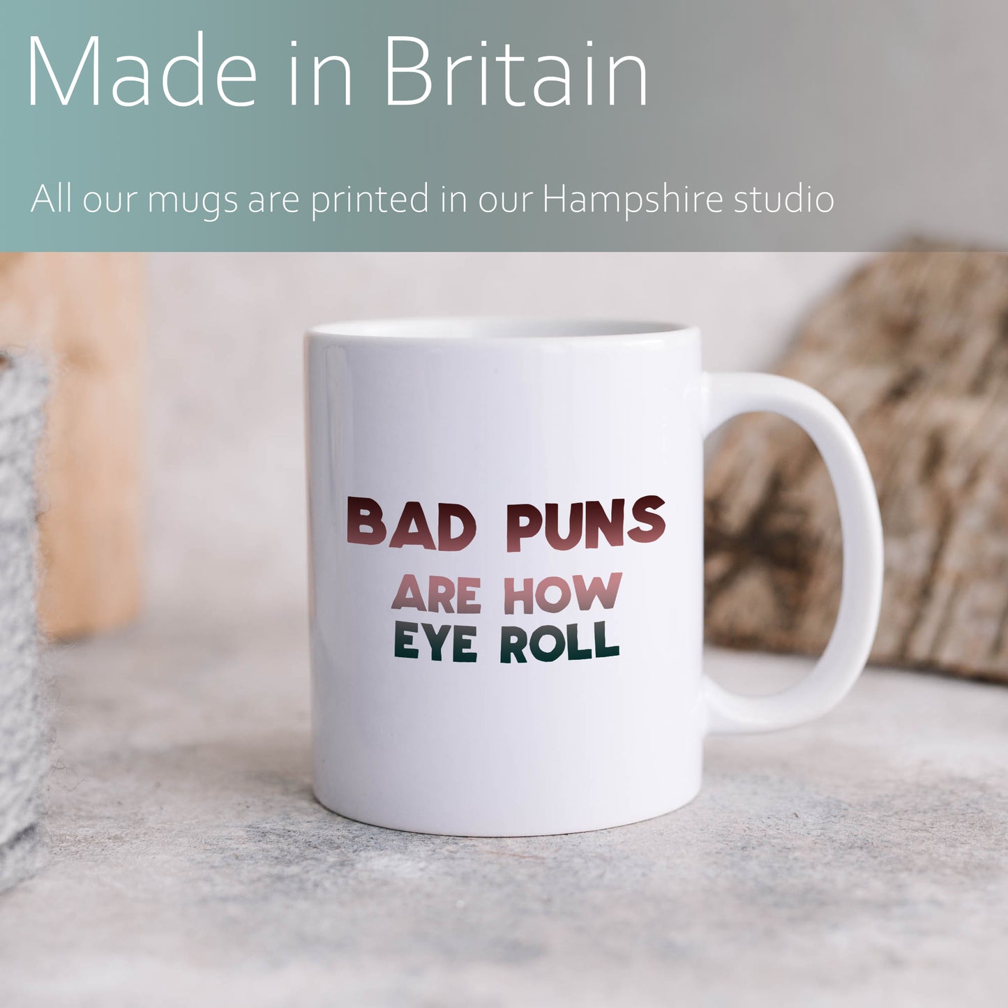 Bad puns are how eye roll | Ceramic mug