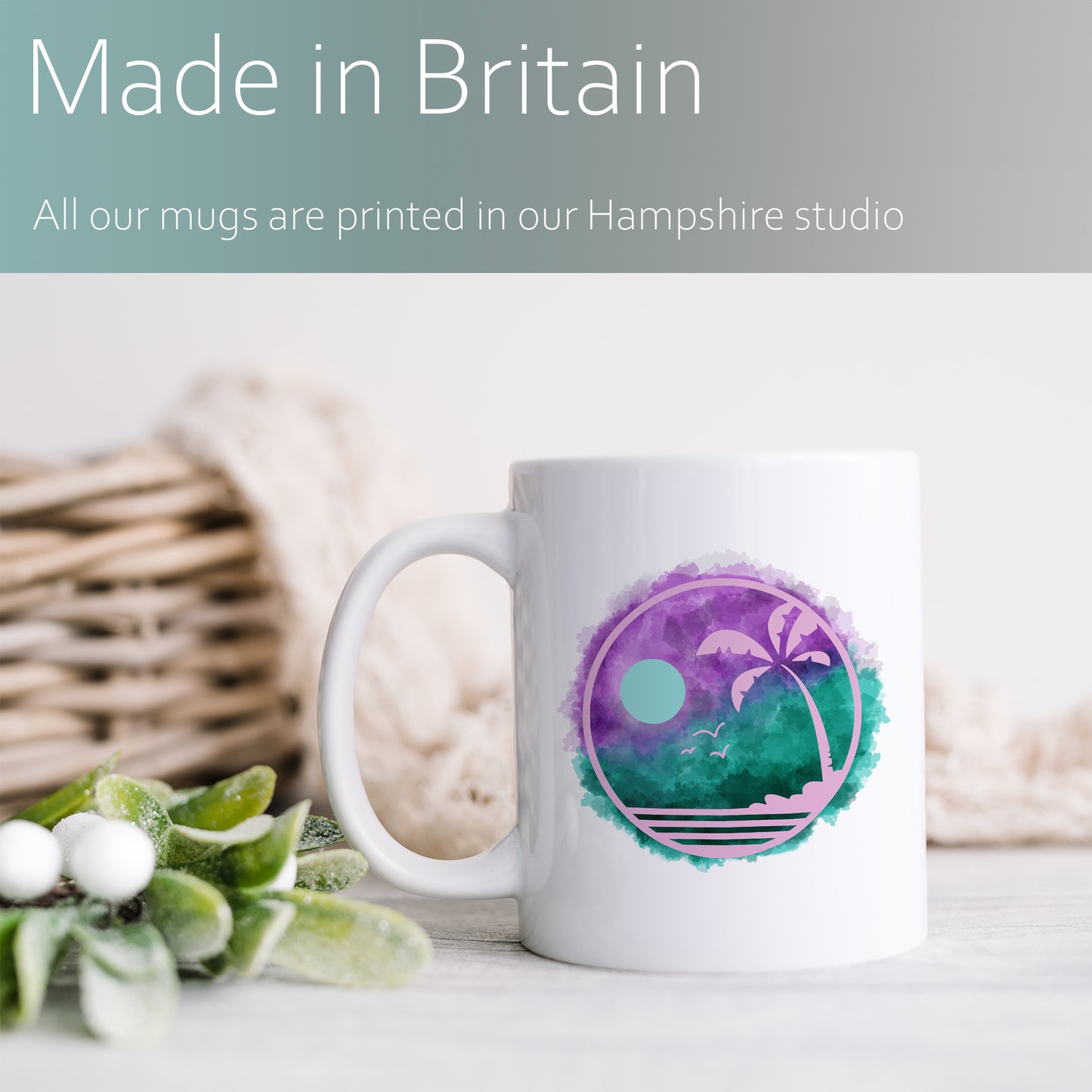 Watercolour tropical night | Ceramic mug