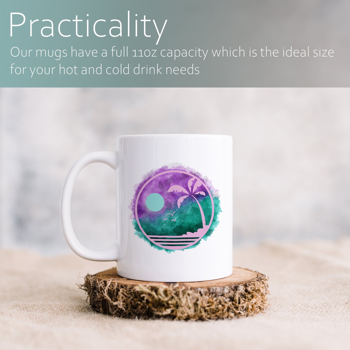 Watercolour tropical night | Ceramic mug