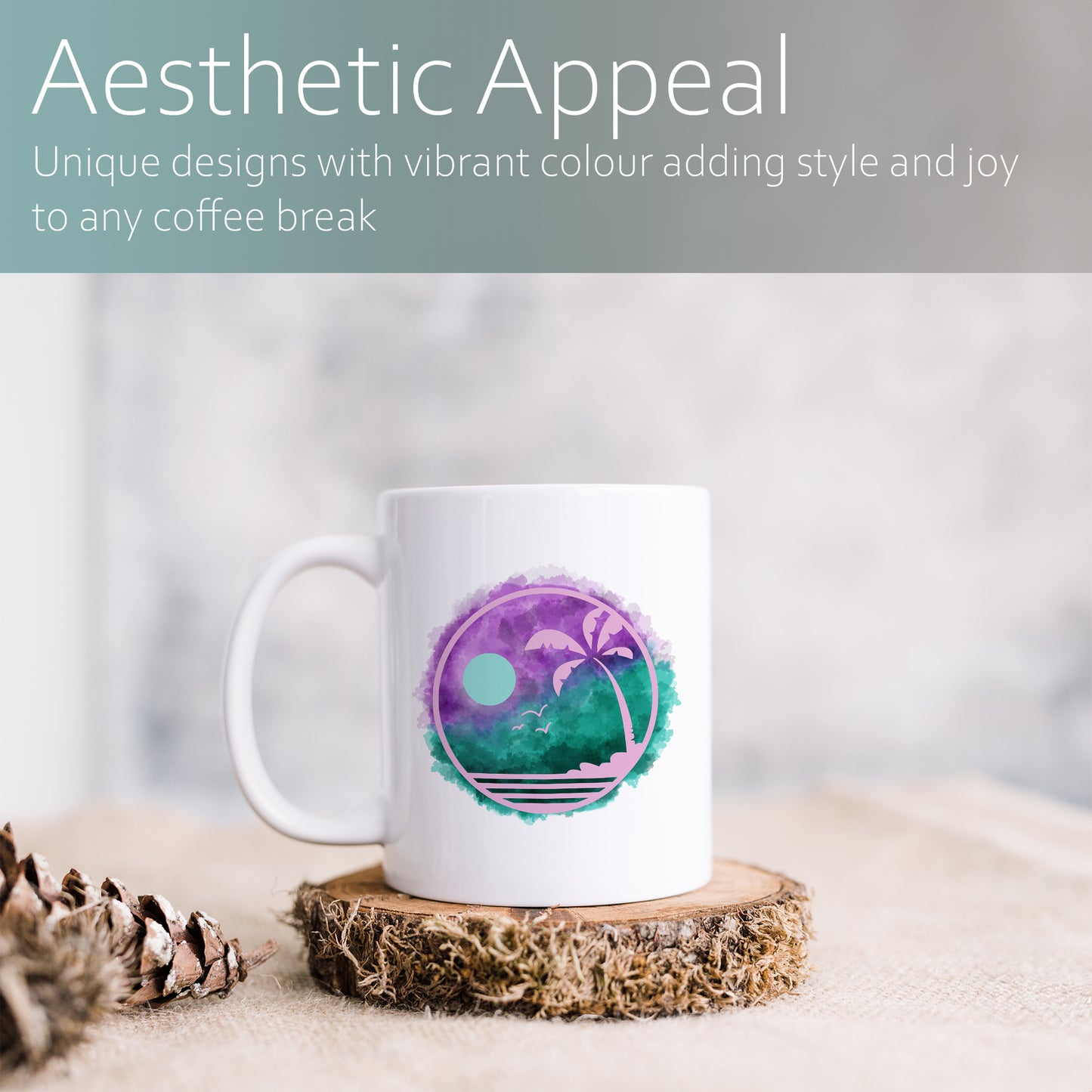 Watercolour tropical night | Ceramic mug