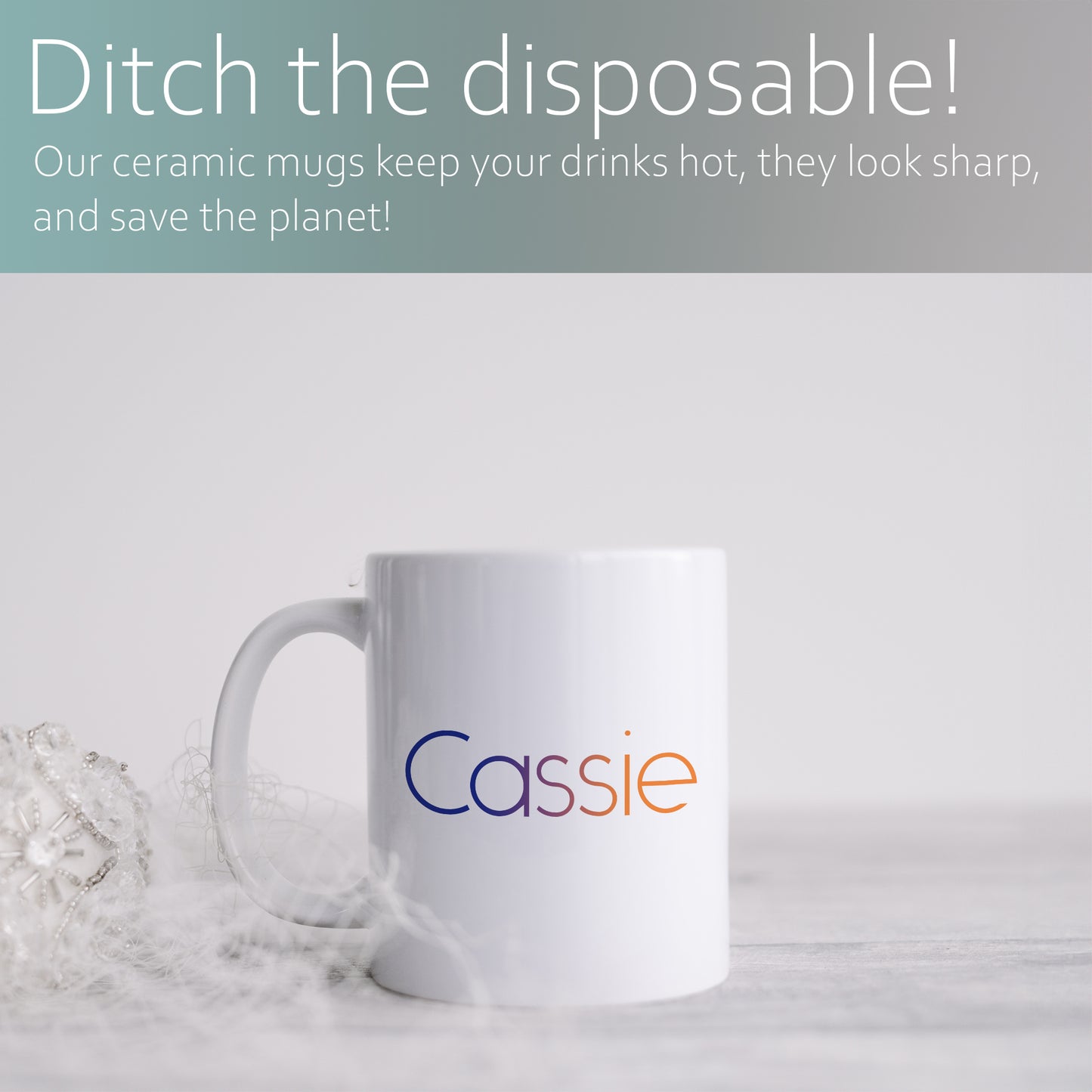 Purple ombre personalised name | Ceramic mug
