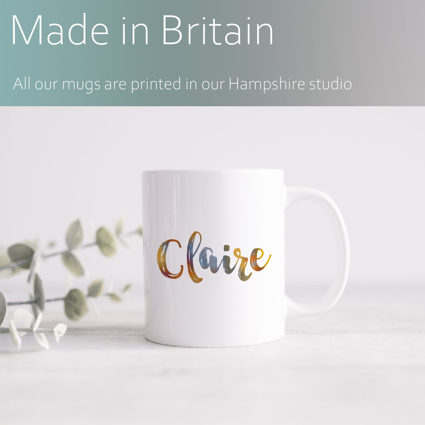Muted ombre personalised name | Ceramic mug