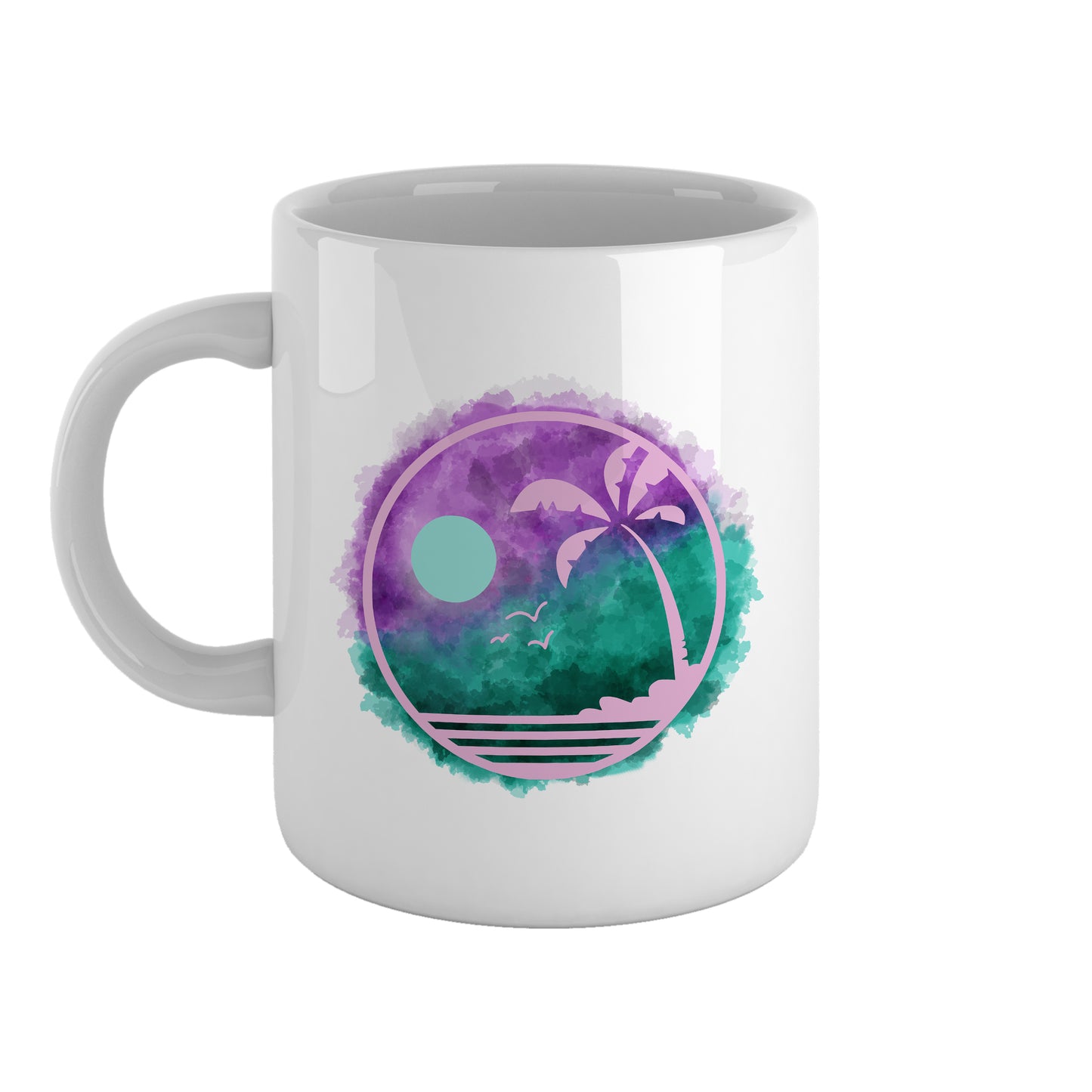Watercolour tropical night | Ceramic mug