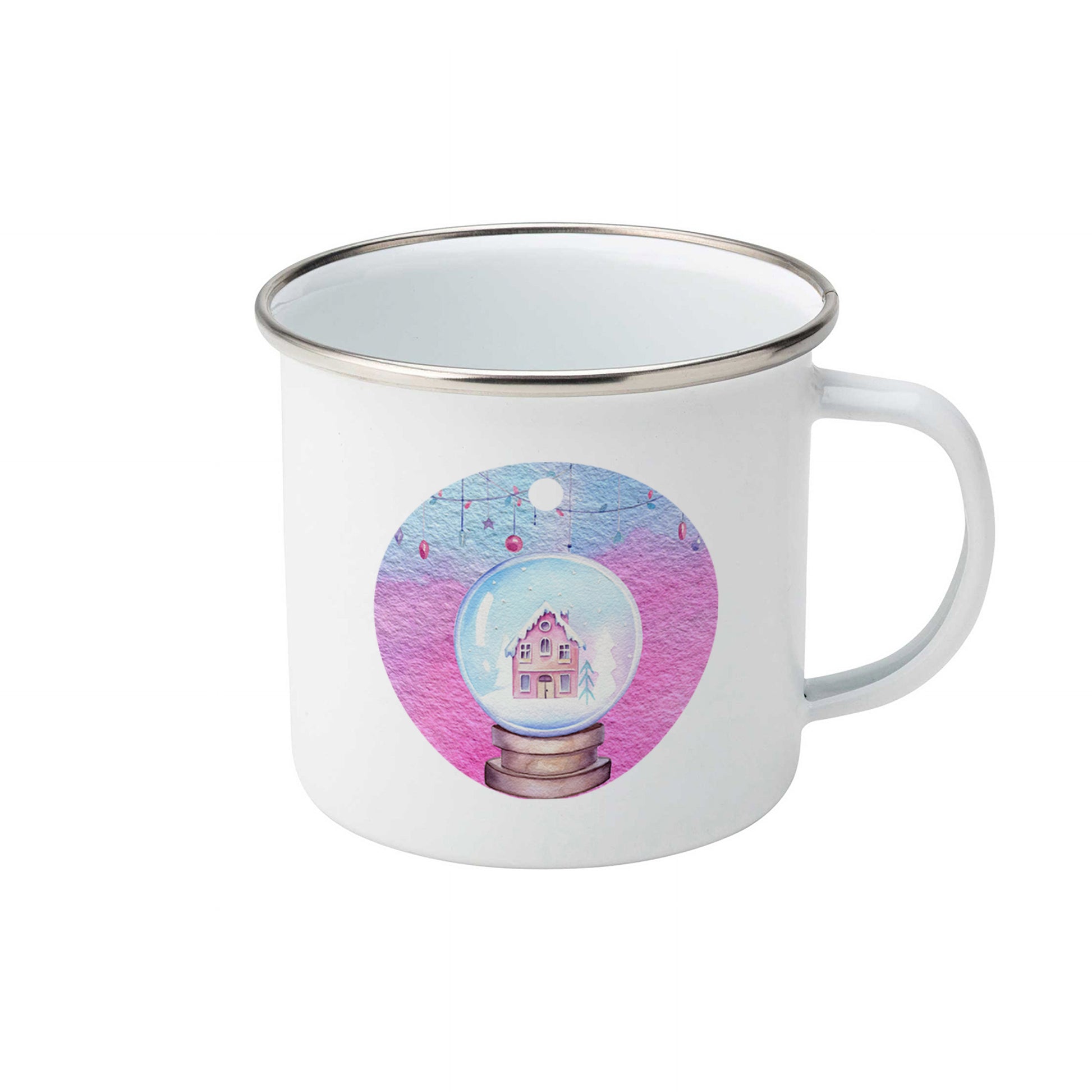 Christmas Snow globe | Enamel mug-Enamel mug-Adnil Creations
