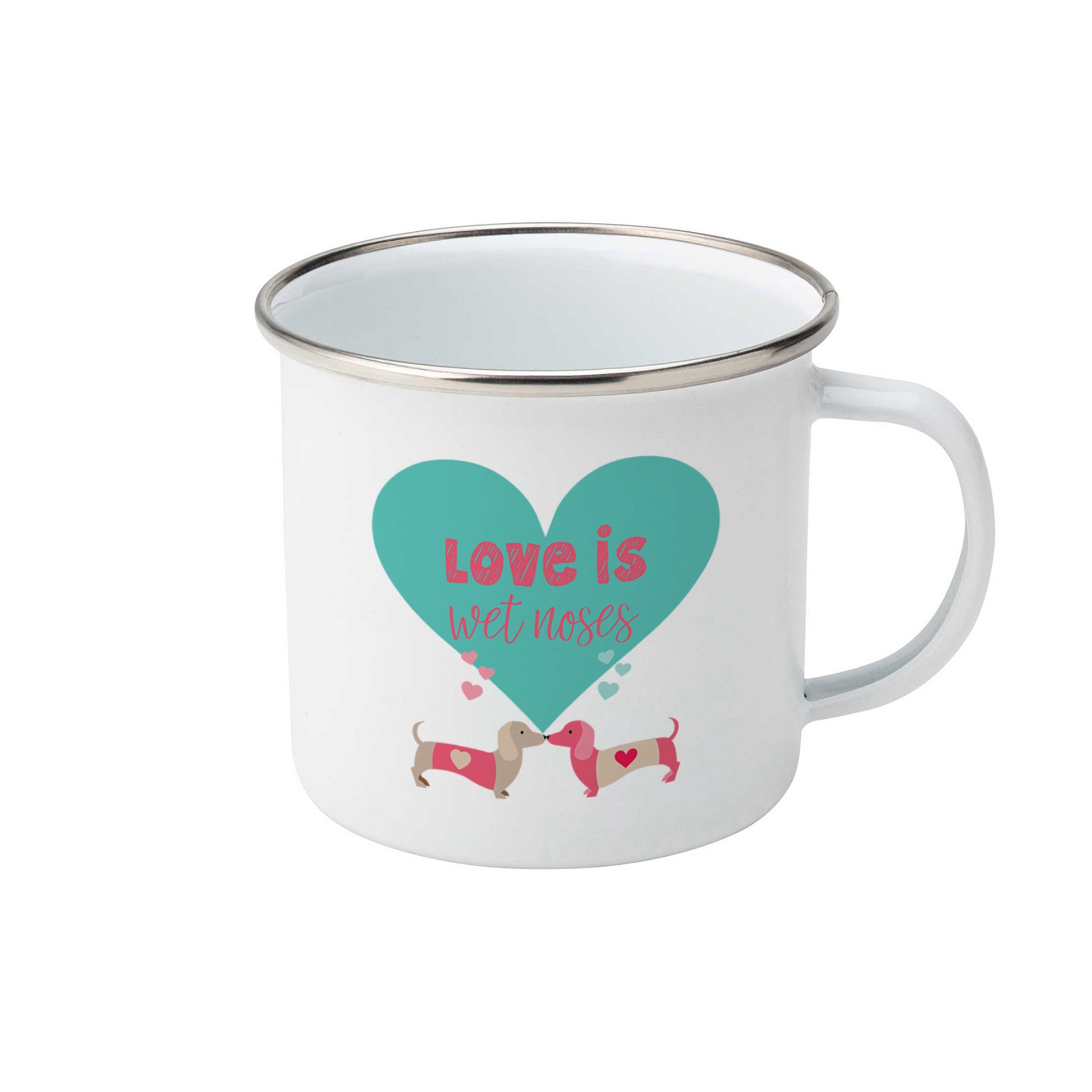Love is wet noses | Enamel mug-Enamel mug-Adnil Creations