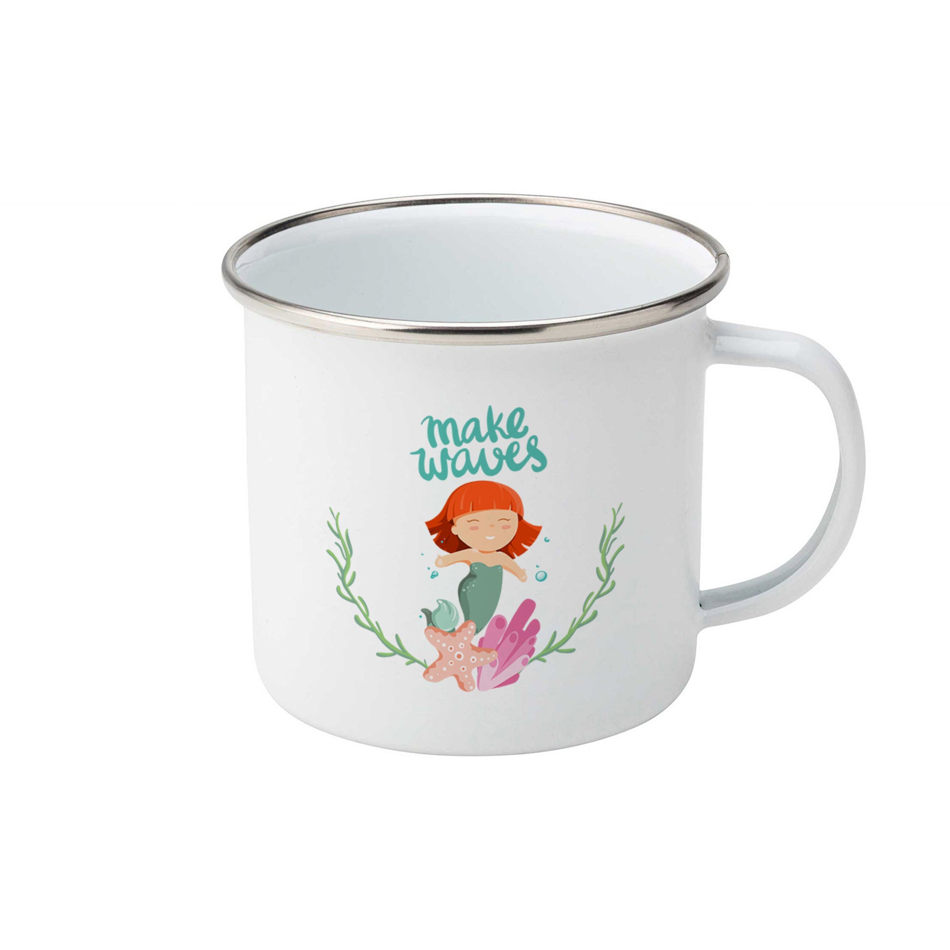 Make waves with mermaid | Enamel mug-Enamel mug-Adnil Creations