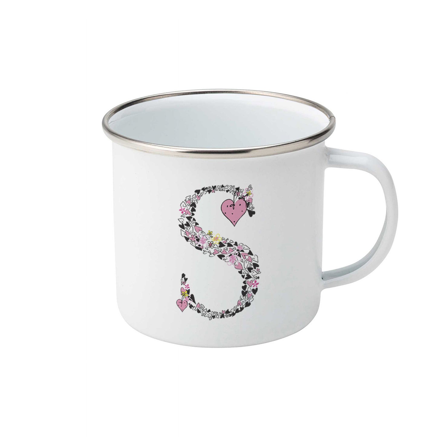 Tiny floral personalised monogram | Enamel mug