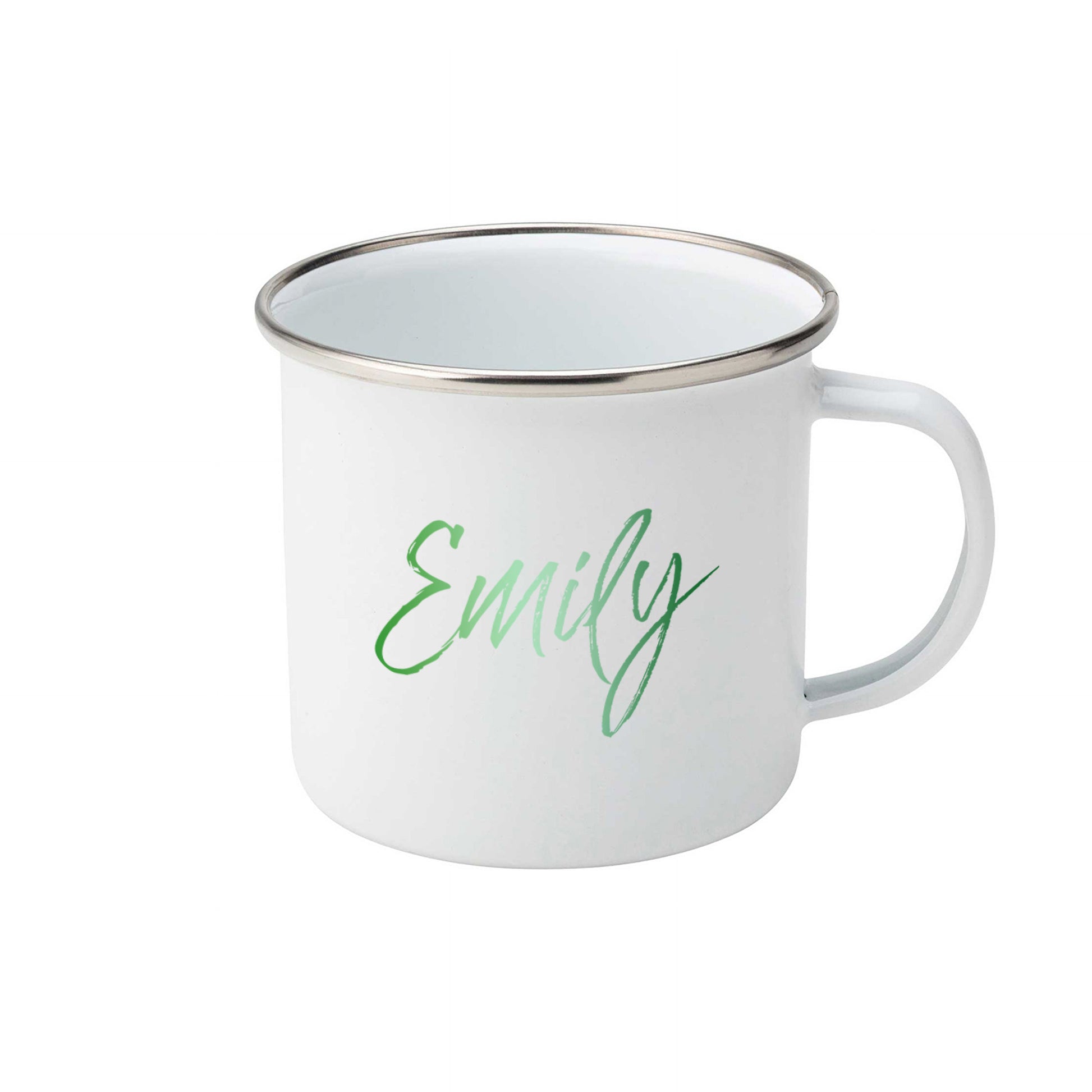 Green ombre personalised name | Enamel mug-Enamel mug-Adnil Creations