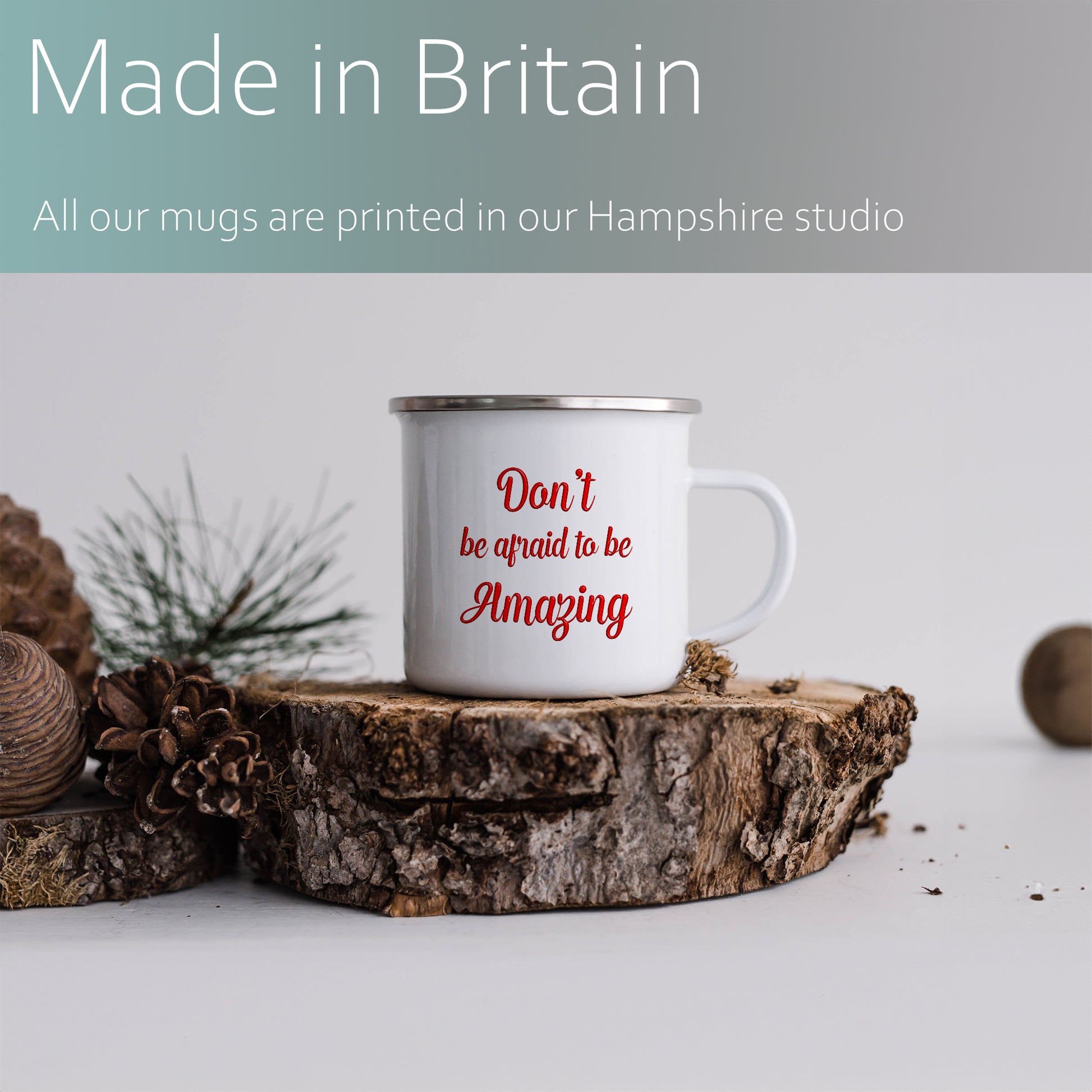 Don't be afraid to be amazing | Enamel mug-Enamel mug-Adnil Creations