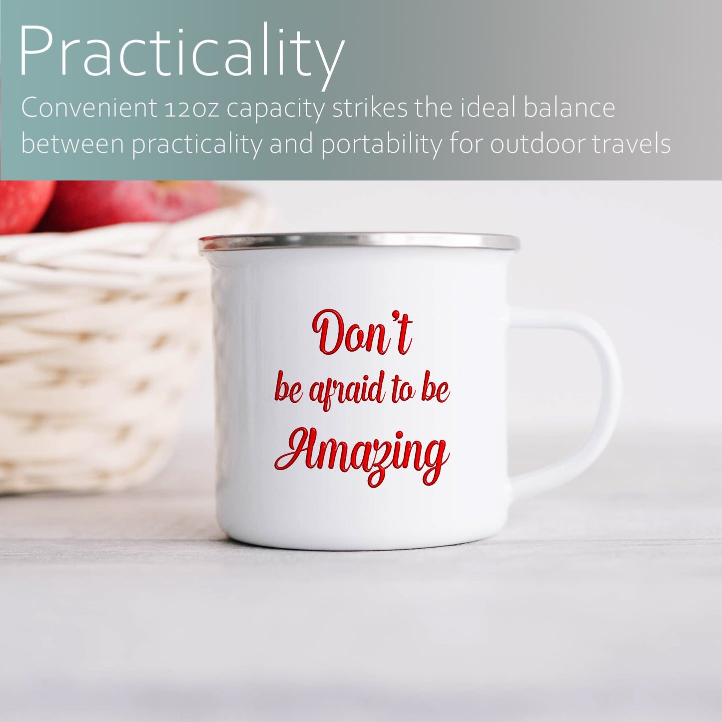 Don't be afraid to be amazing | Enamel mug-Enamel mug-Adnil Creations