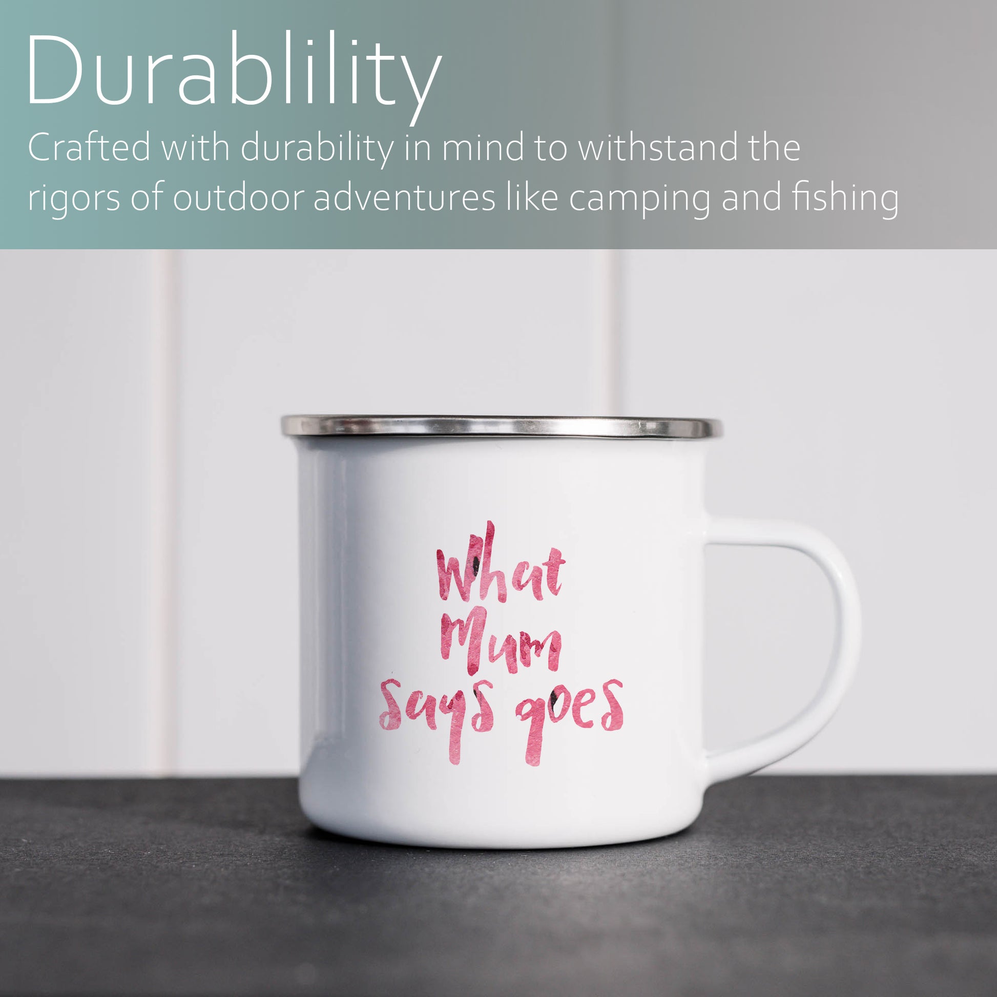 What Mum says goes | Enamel mug-Enamel mug-Adnil Creations