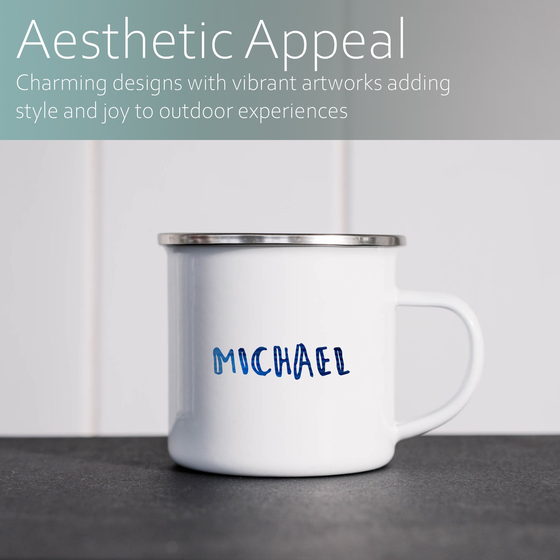Cute marker pen style personalised name | Enamel mug-Enamel mug-Adnil Creations