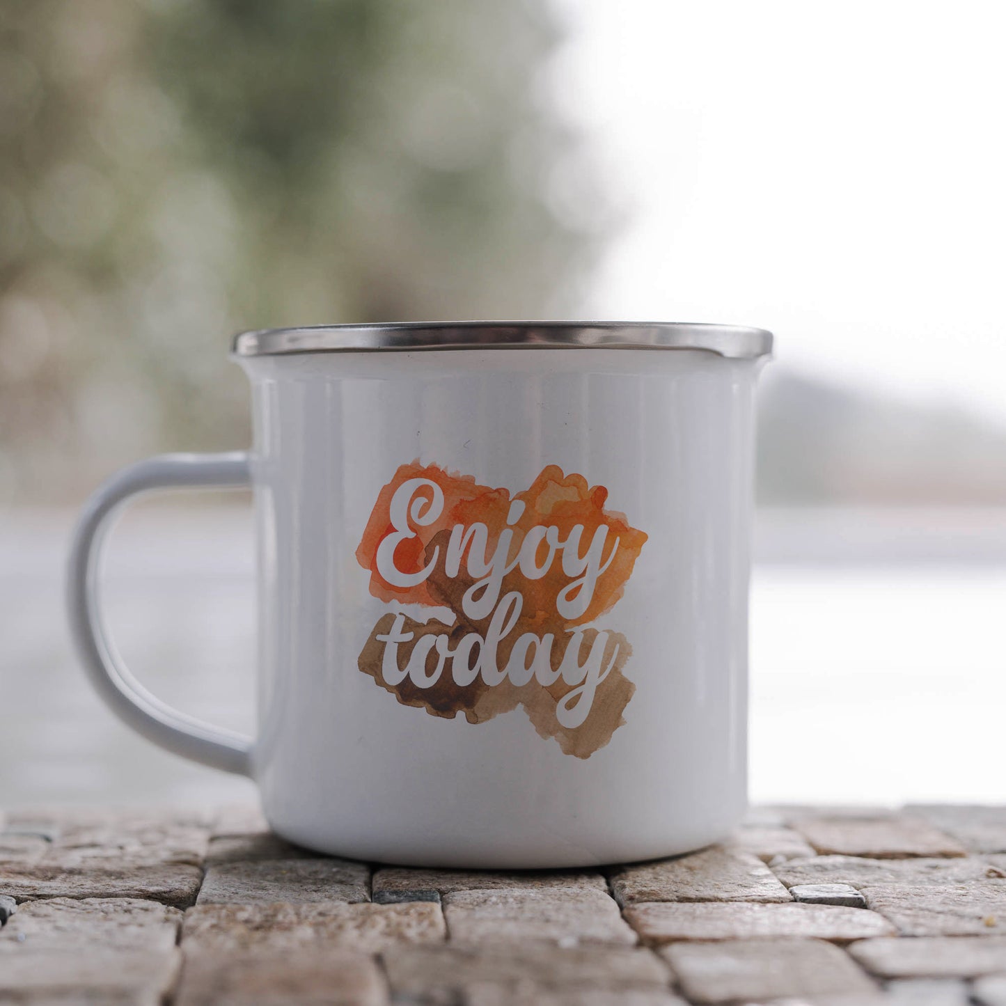 Enjoy today watercolour | Enamel mug-Enamel mug-Adnil Creations