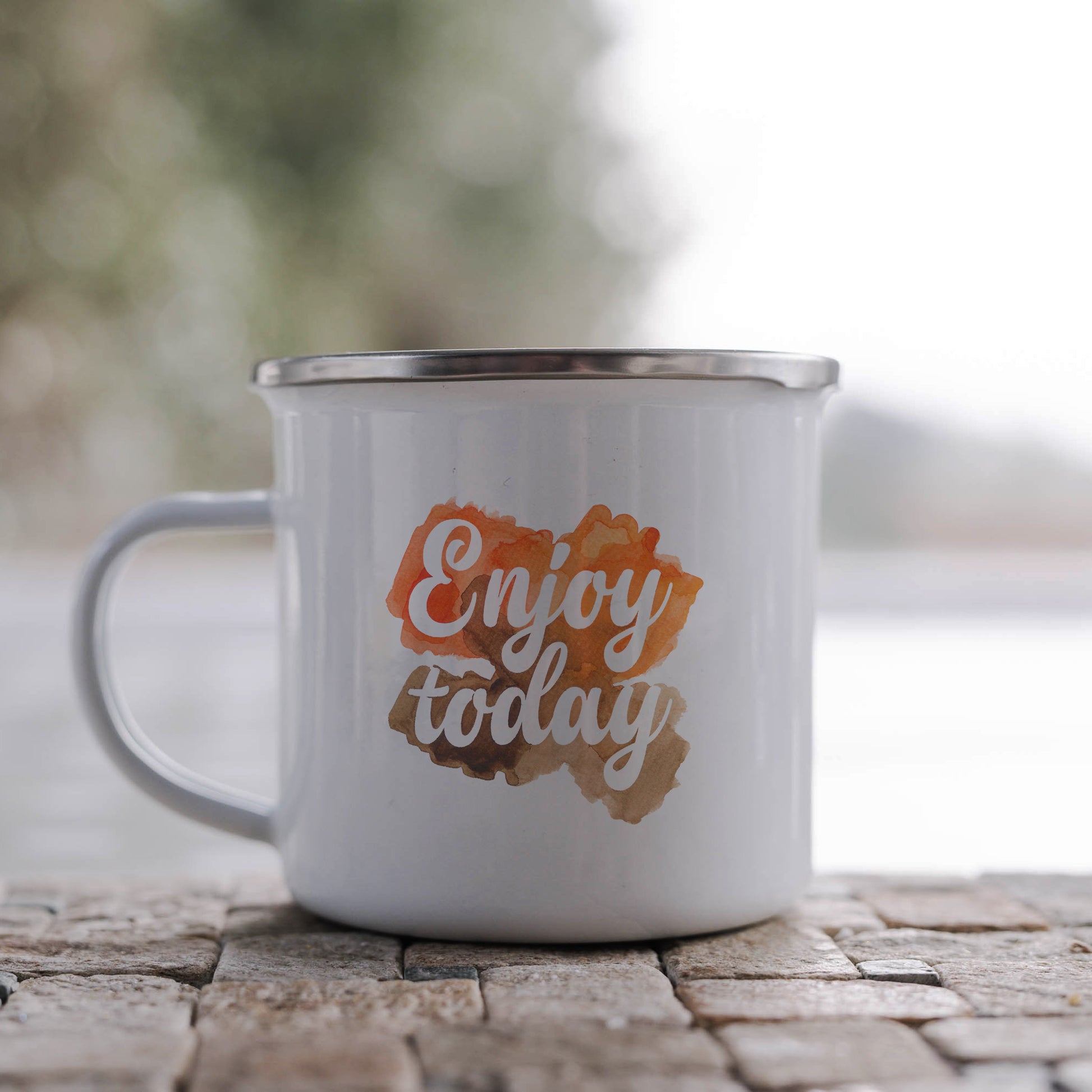 Enjoy today watercolour | Enamel mug-Enamel mug-Adnil Creations