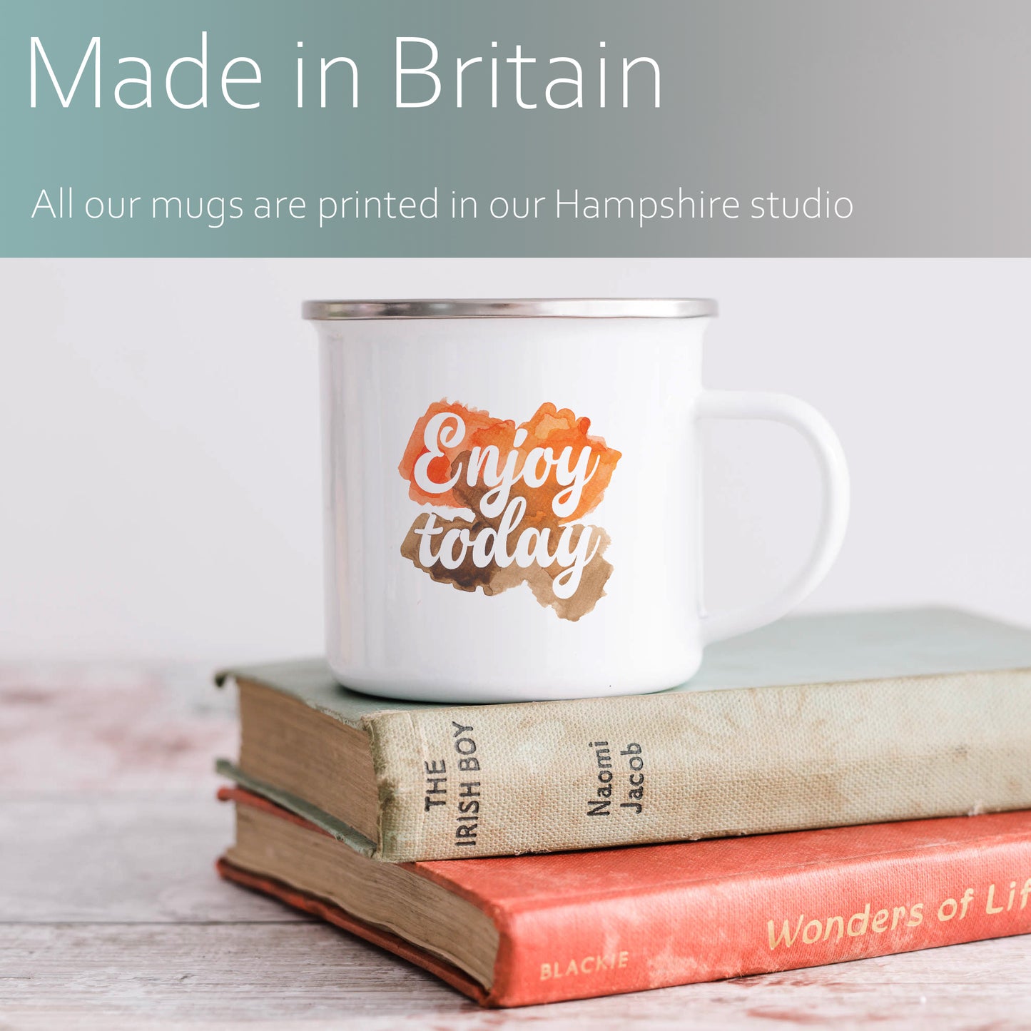 Enjoy today watercolour | Enamel mug-Enamel mug-Adnil Creations