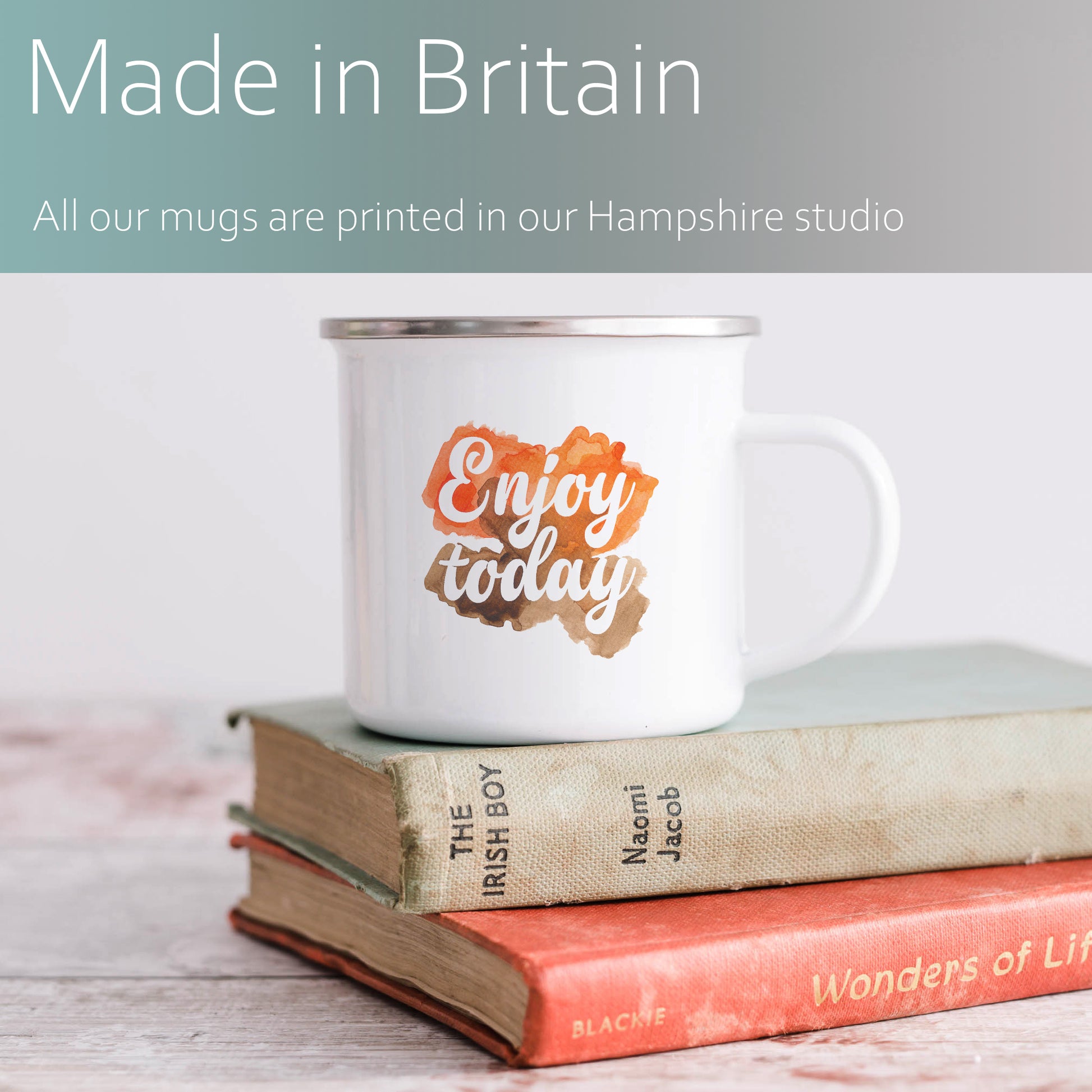 Enjoy today watercolour | Enamel mug-Enamel mug-Adnil Creations