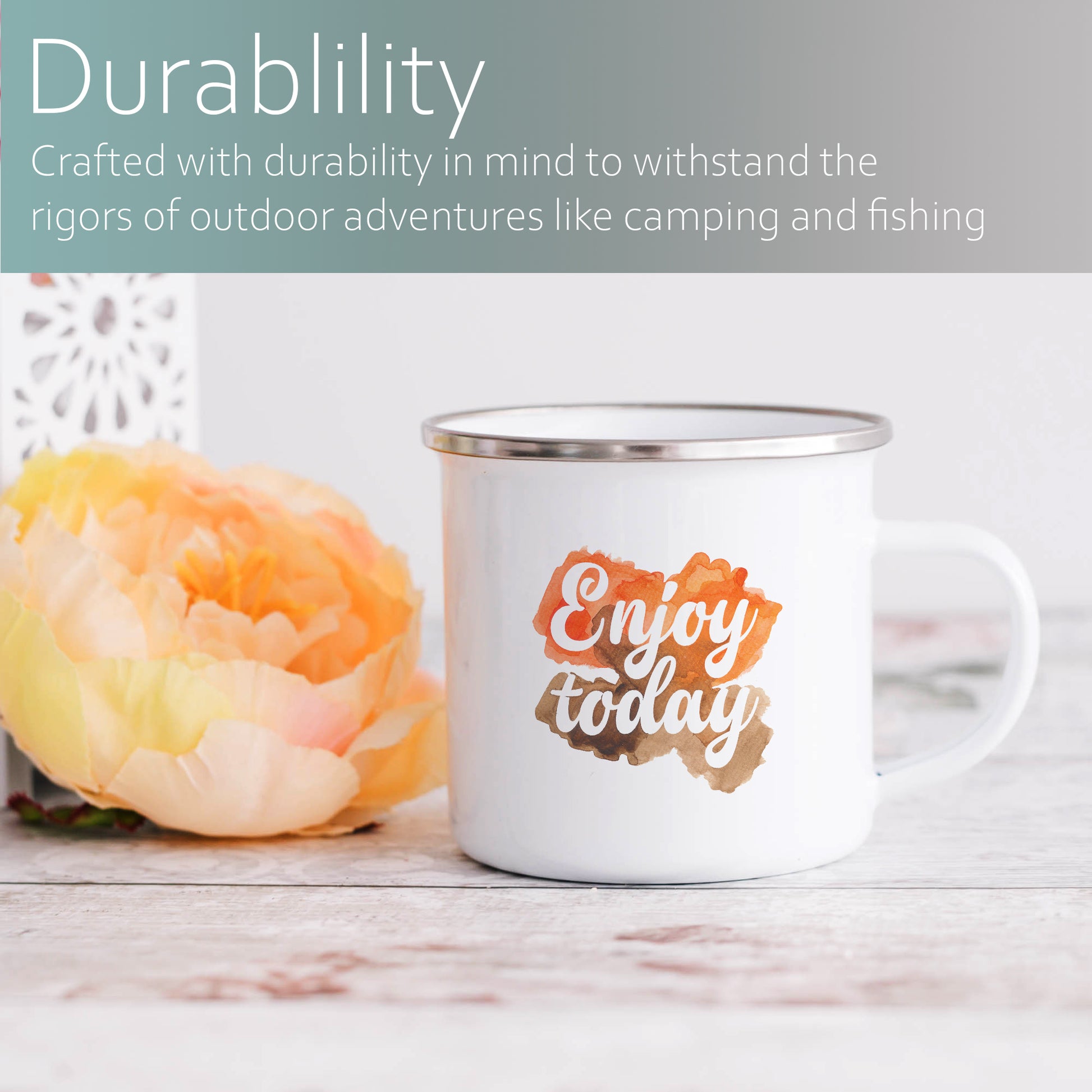 Enjoy today watercolour | Enamel mug-Enamel mug-Adnil Creations