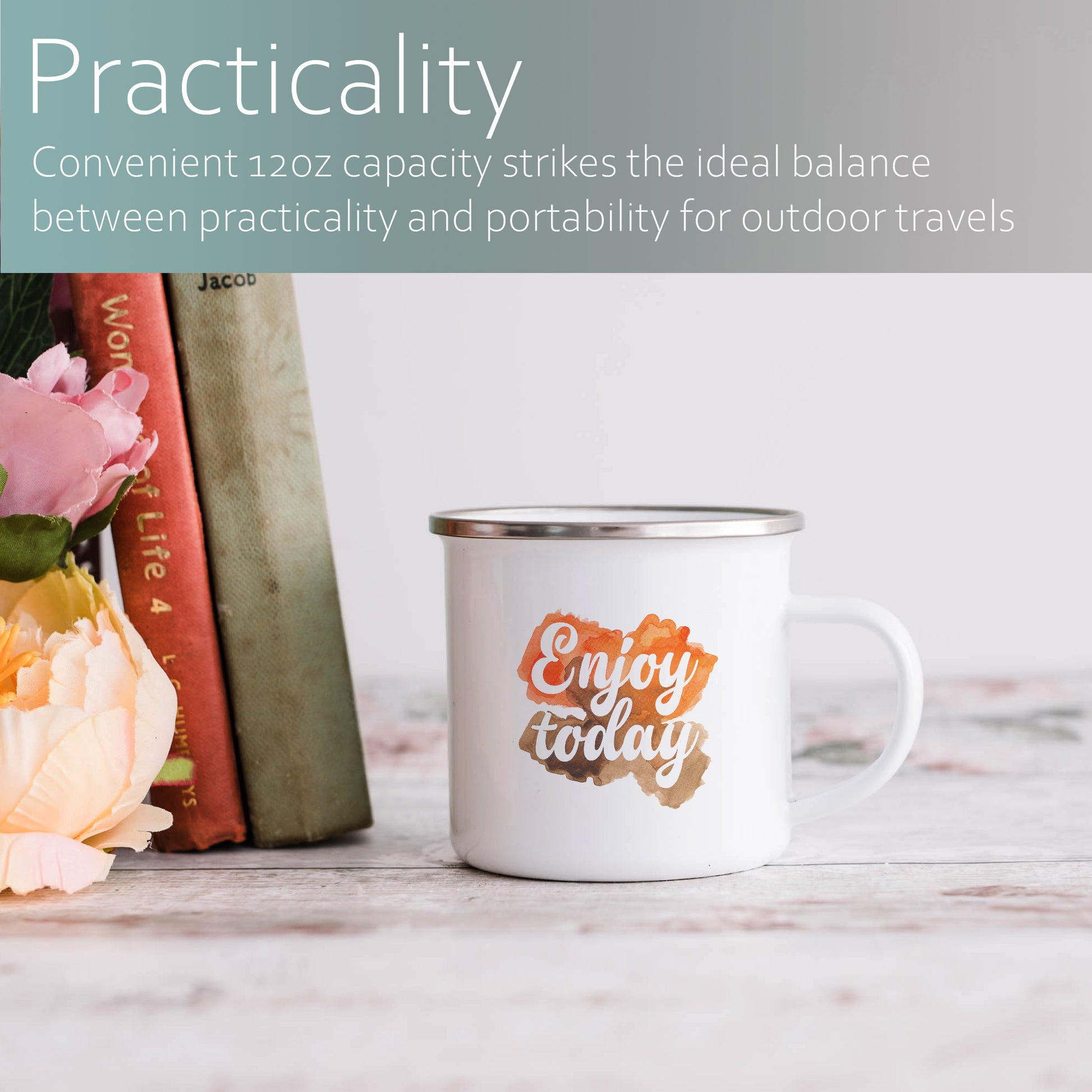 Enjoy today watercolour | Enamel mug-Enamel mug-Adnil Creations