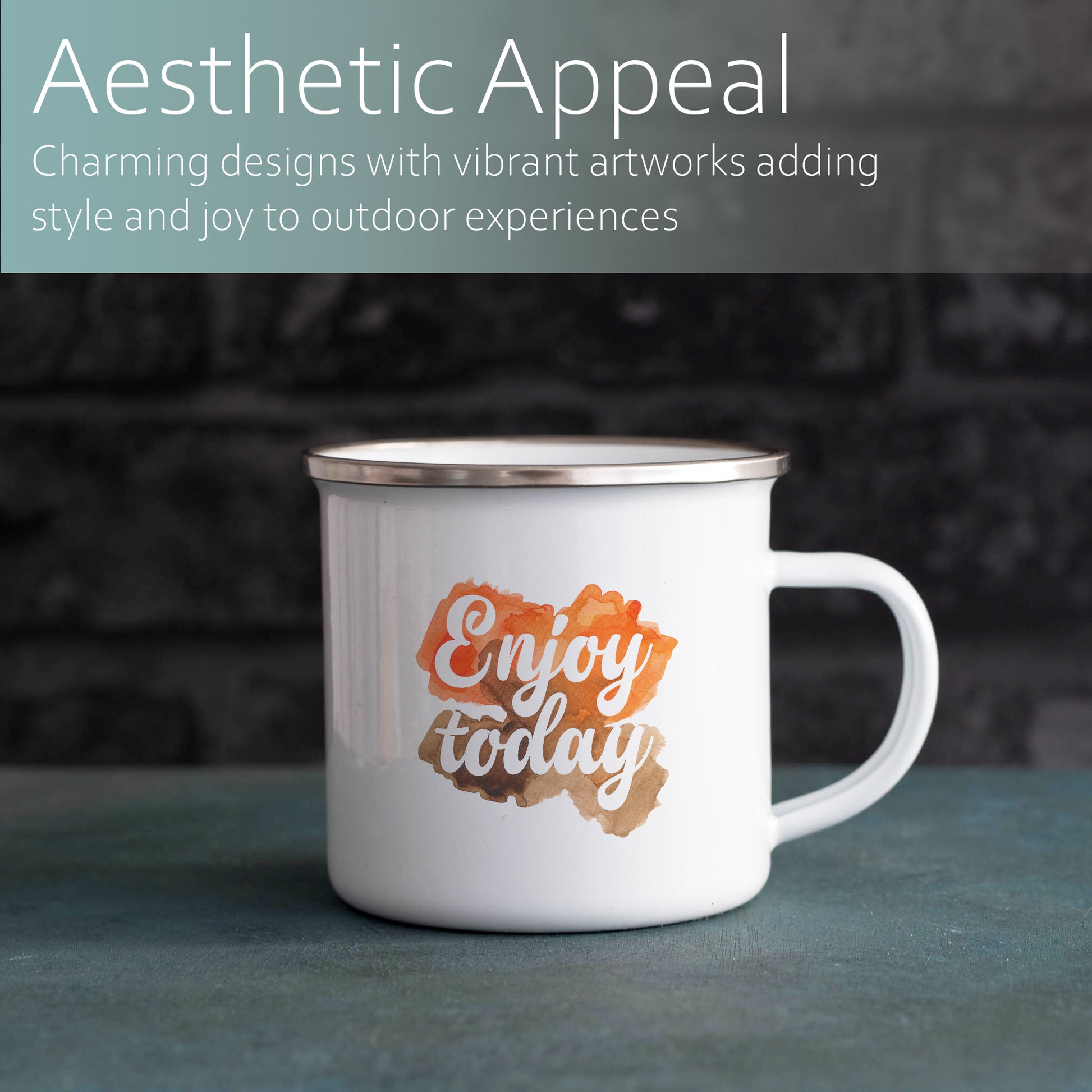 Enjoy today watercolour | Enamel mug-Enamel mug-Adnil Creations