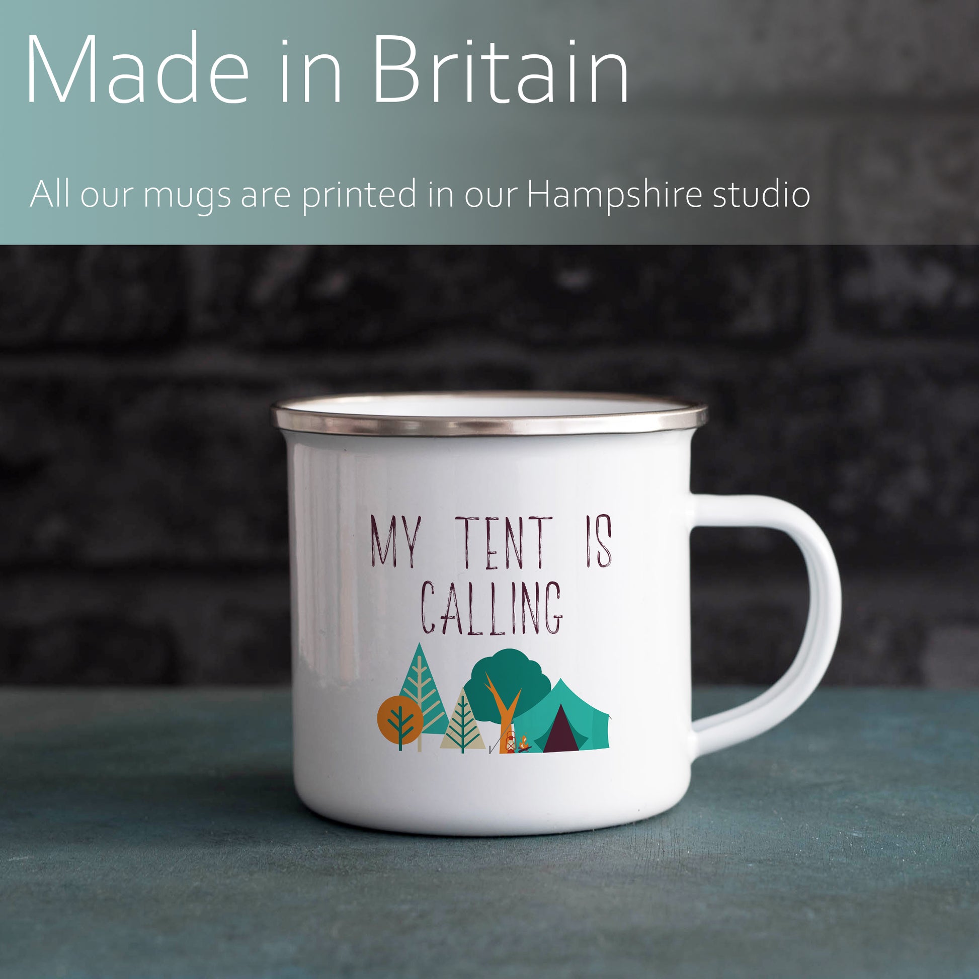 My tent is calling | Enamel mug-Enamel mug-Adnil Creations