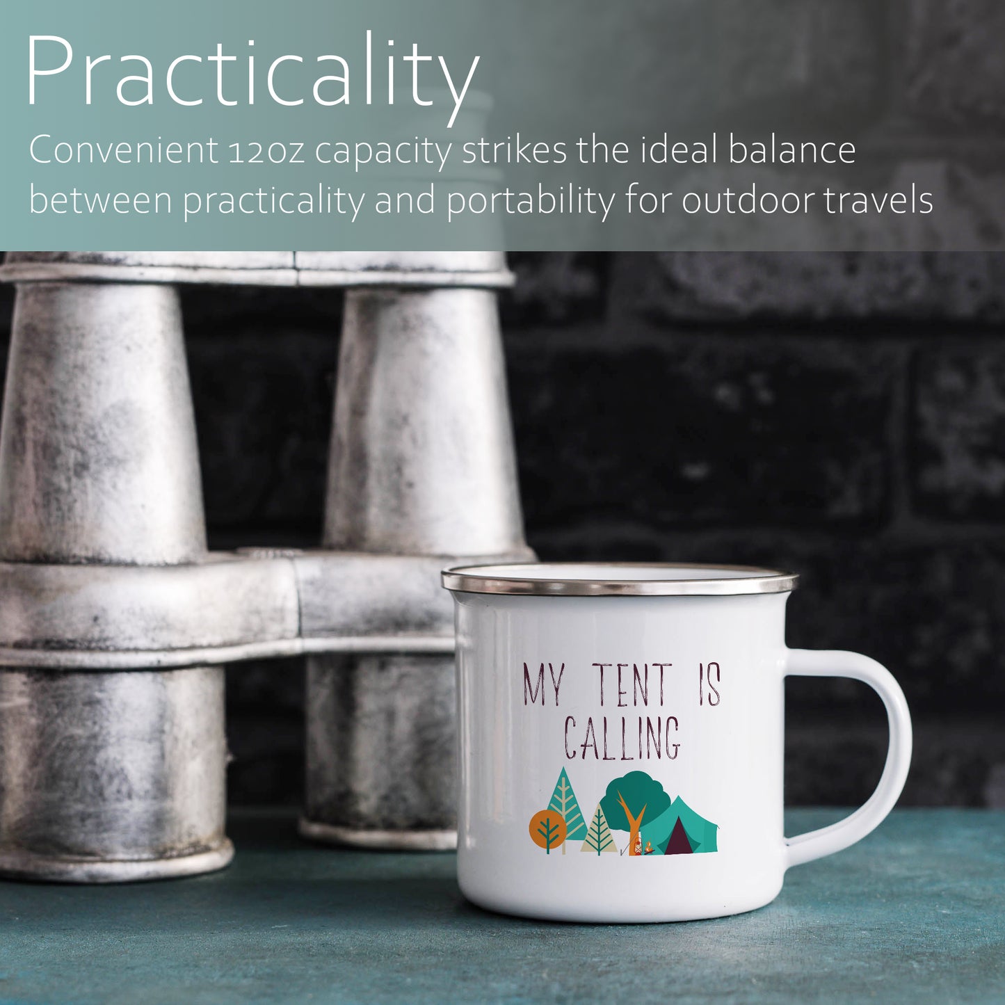 My tent is calling | Enamel mug-Enamel mug-Adnil Creations