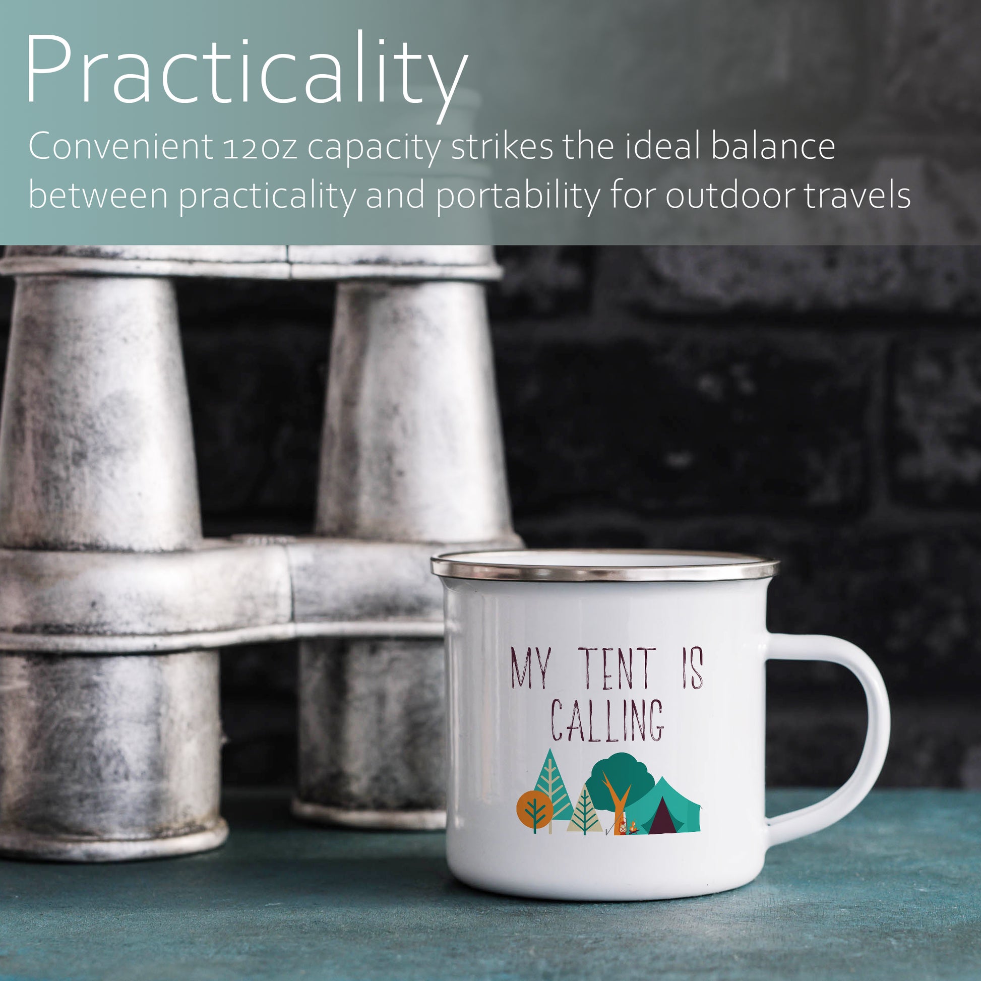 My tent is calling | Enamel mug-Enamel mug-Adnil Creations