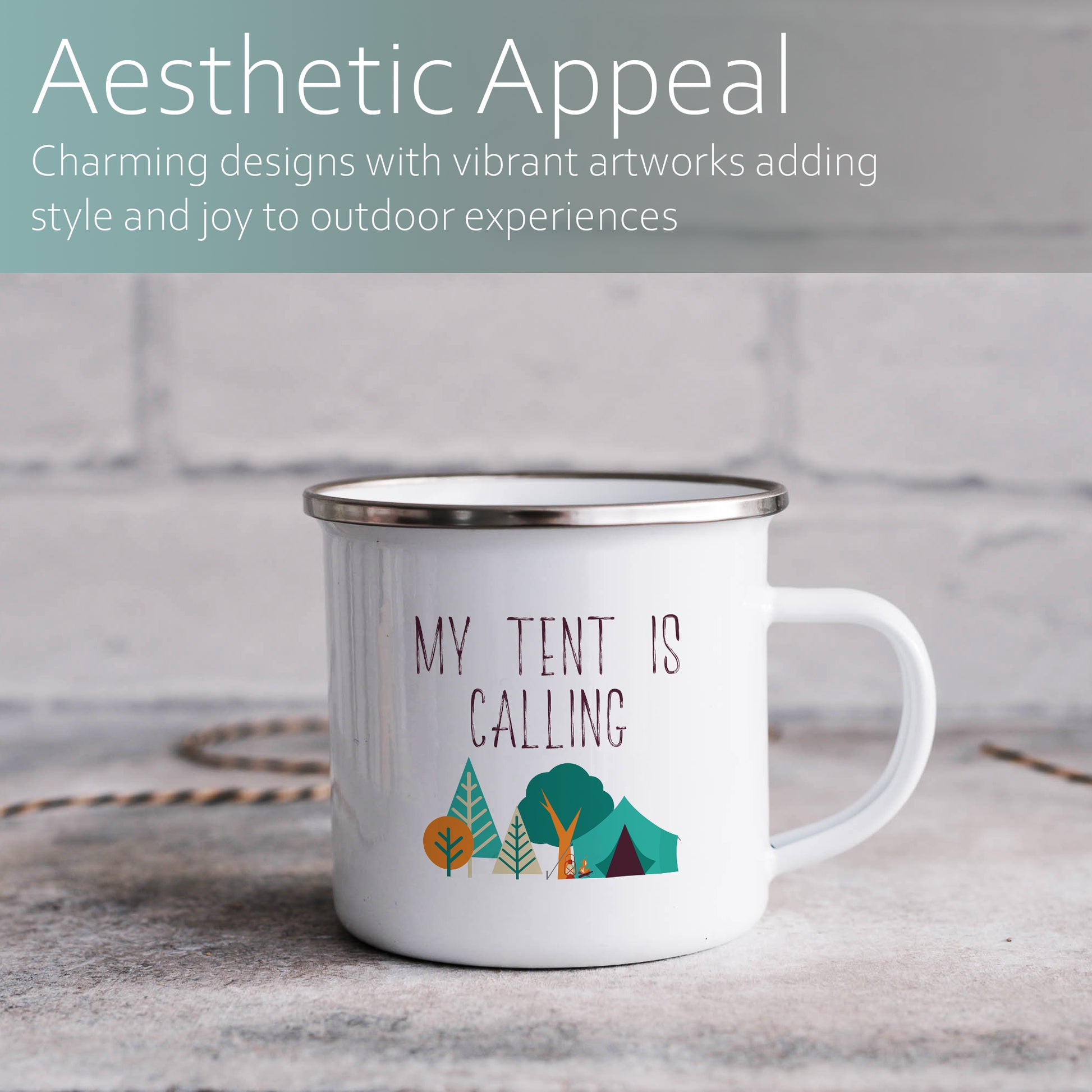 My tent is calling | Enamel mug-Enamel mug-Adnil Creations