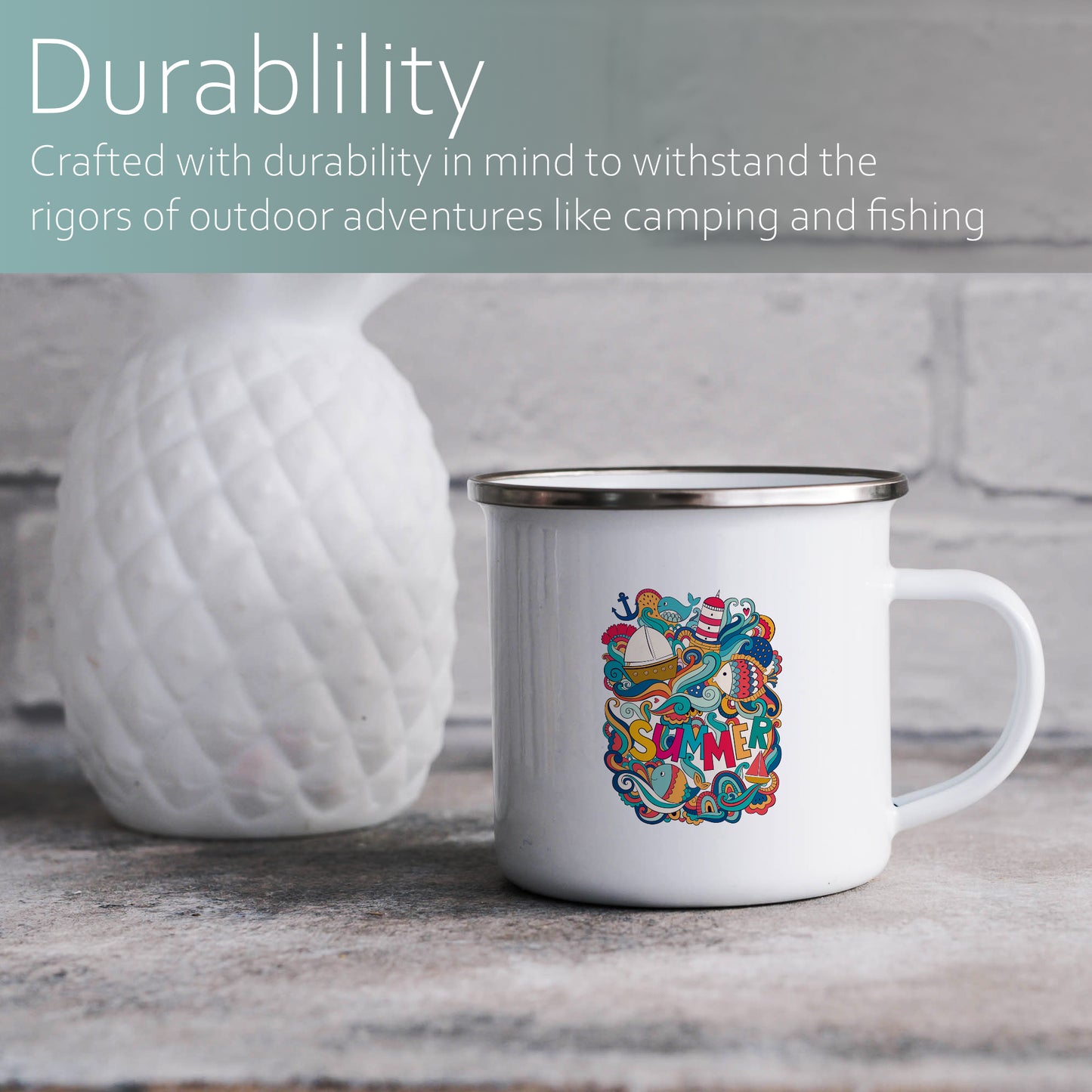 Nautical Summer | Enamel mug-Enamel mug-Adnil Creations