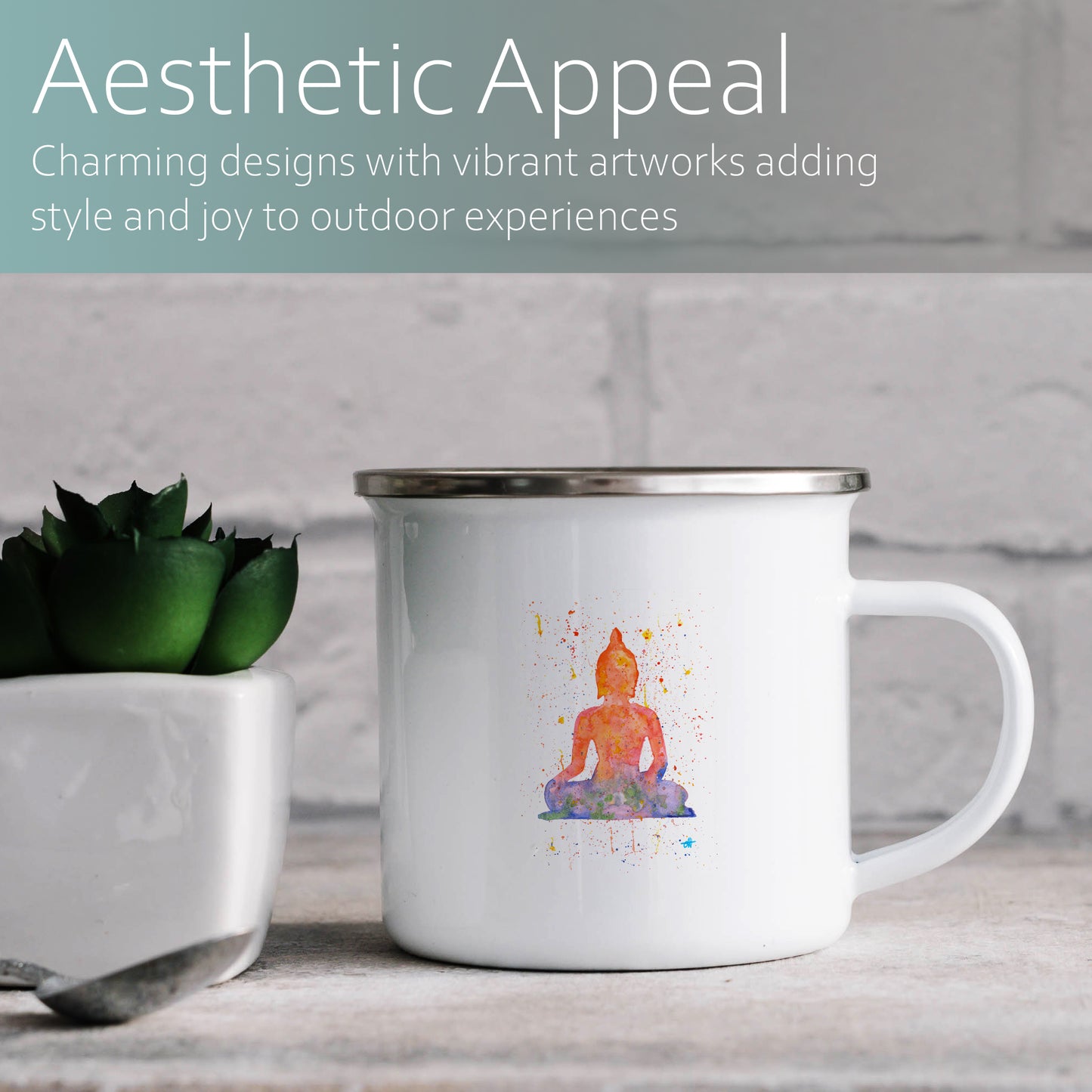 Buddha Watercolour | Enamel mug