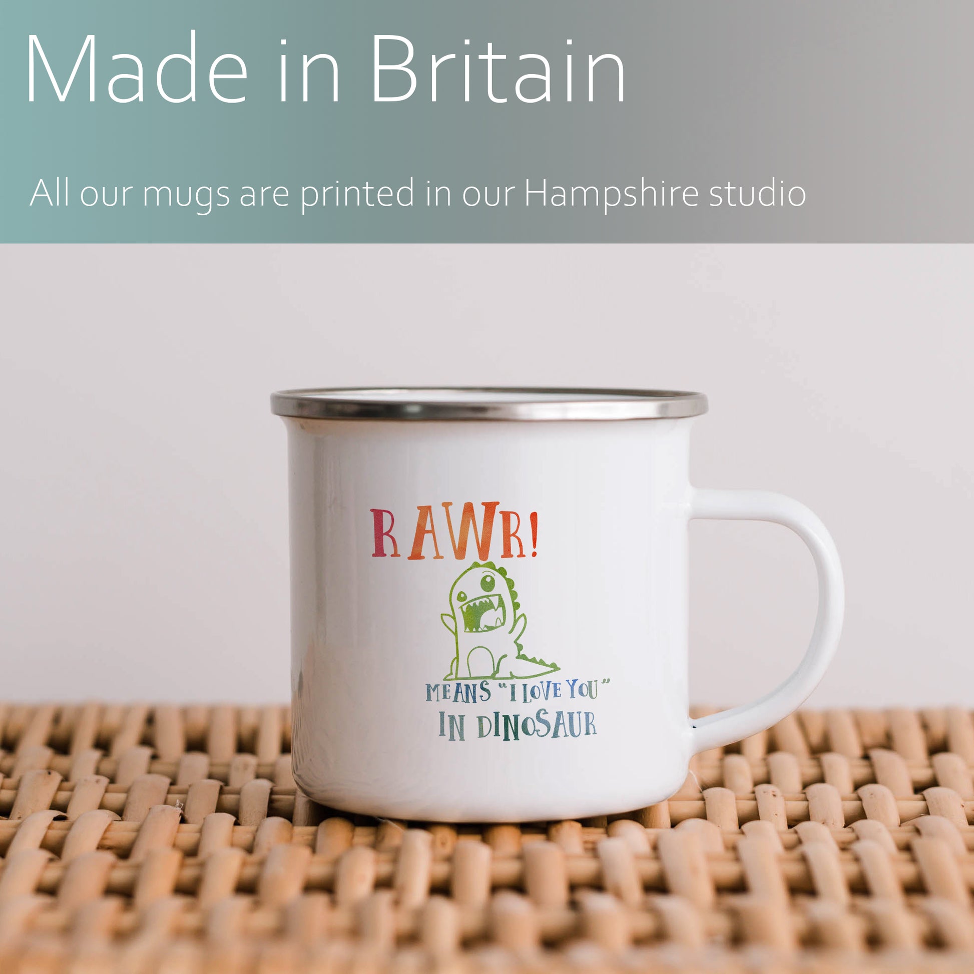 Rawr means I love you in dino | Enamel mug-Enamel mug-Adnil Creations