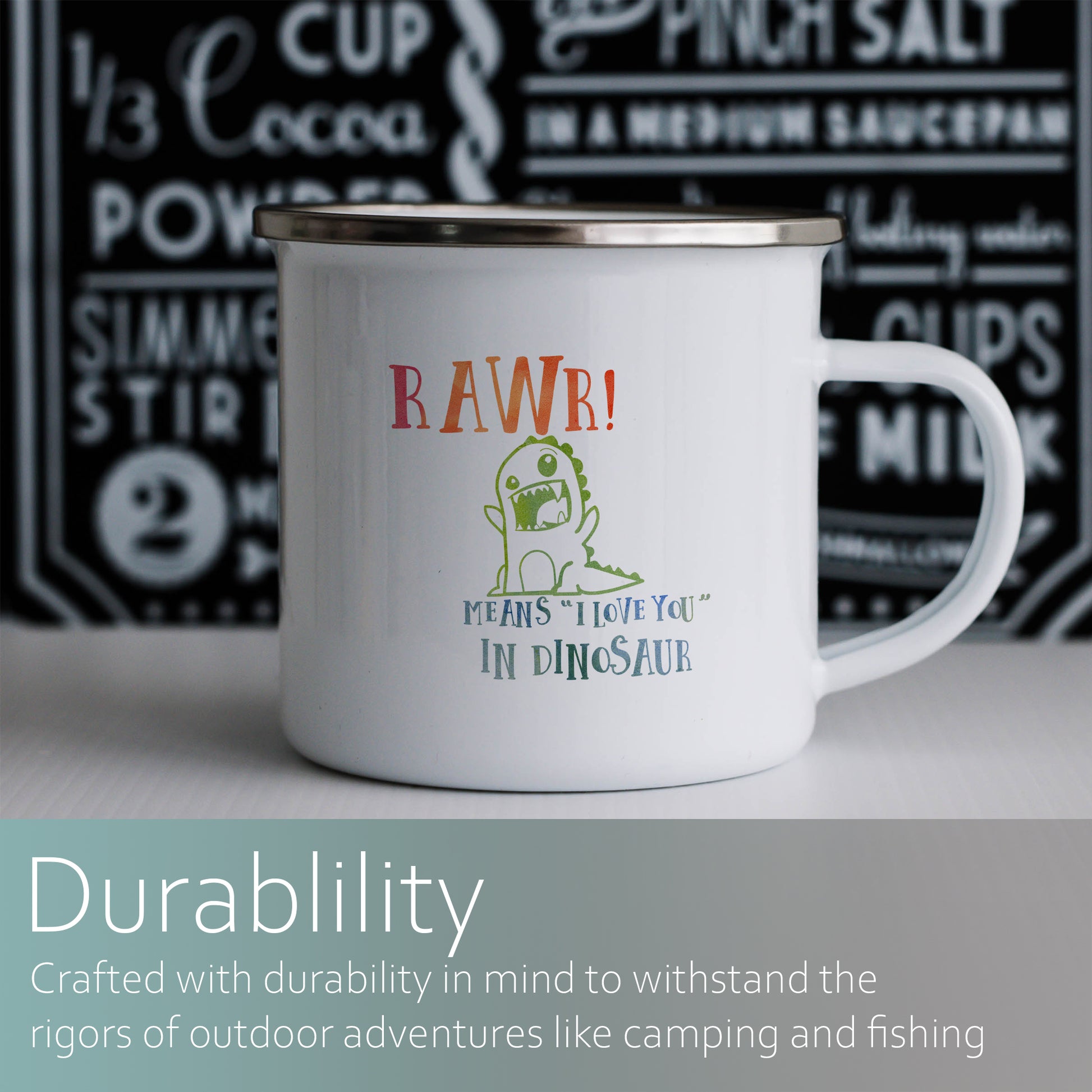 Rawr means I love you in dino | Enamel mug-Enamel mug-Adnil Creations