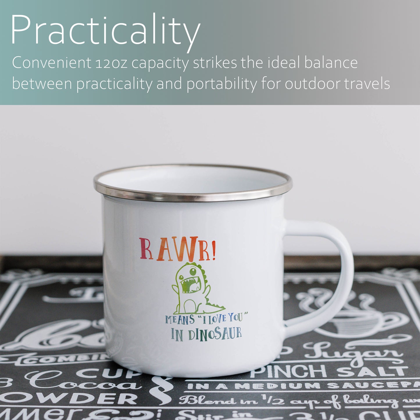 Rawr means I love you in dino | Enamel mug-Enamel mug-Adnil Creations