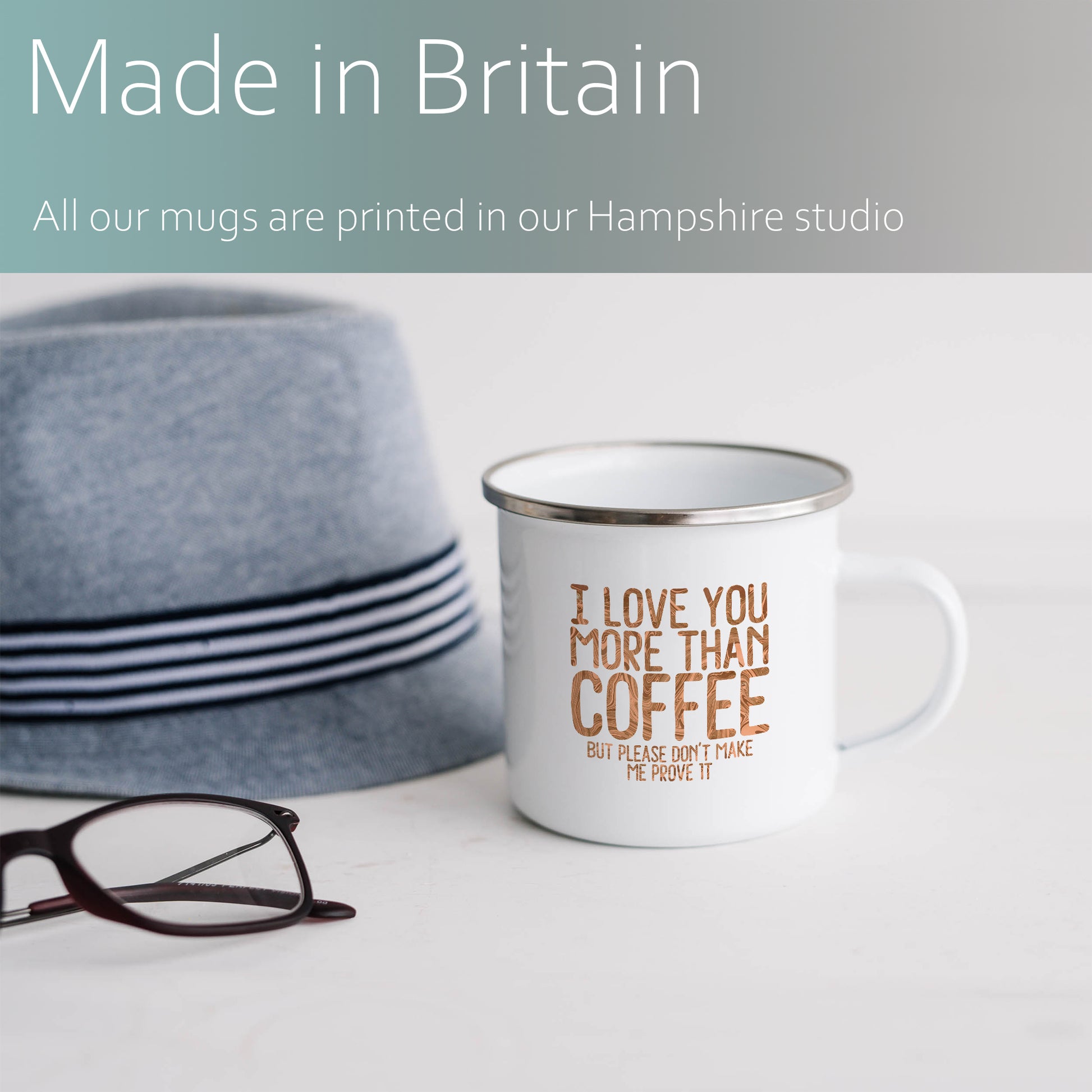 I love you more than coffee | Enamel mug-Enamel mug-Adnil Creations