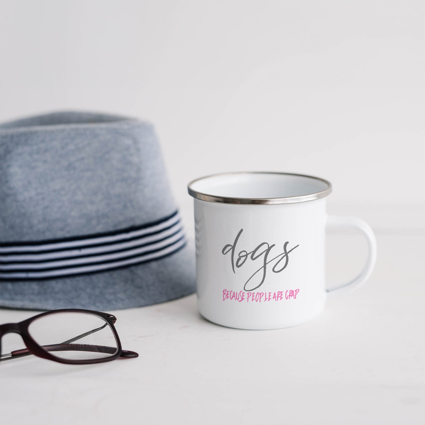 Dogs because people are crap | Enamel mug