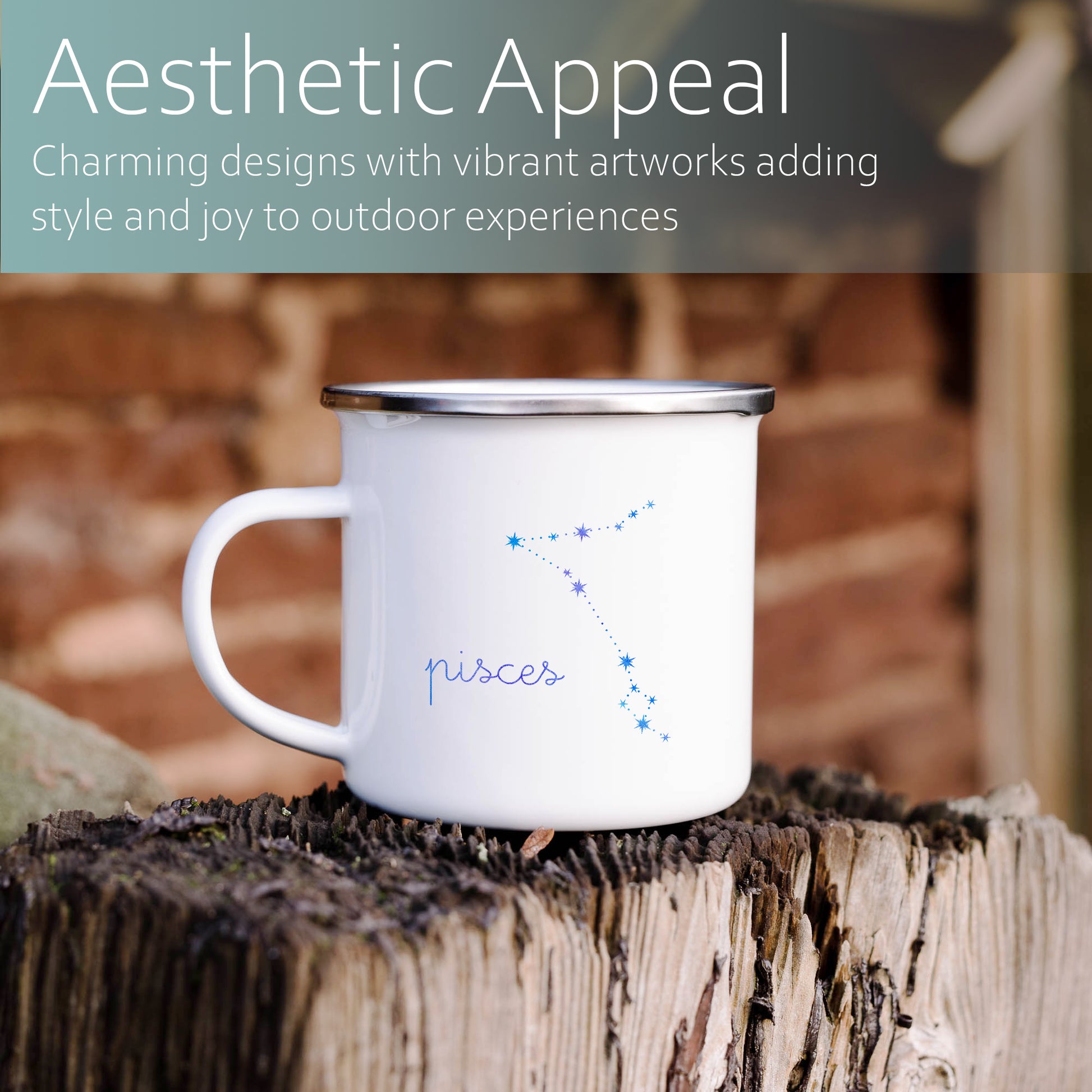 Pisces Constellation | Enamel mug-Enamel mug-Adnil Creations