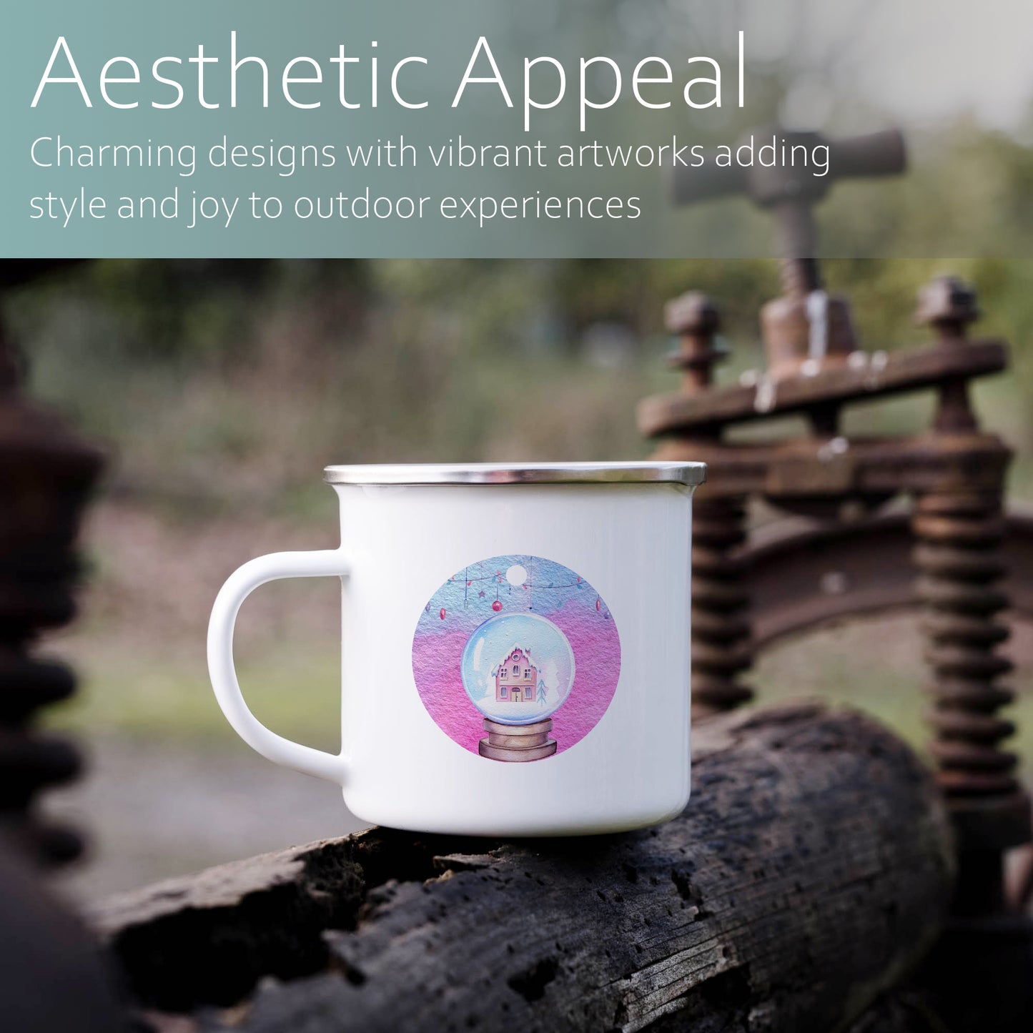 Christmas Snow globe | Enamel mug-Enamel mug-Adnil Creations