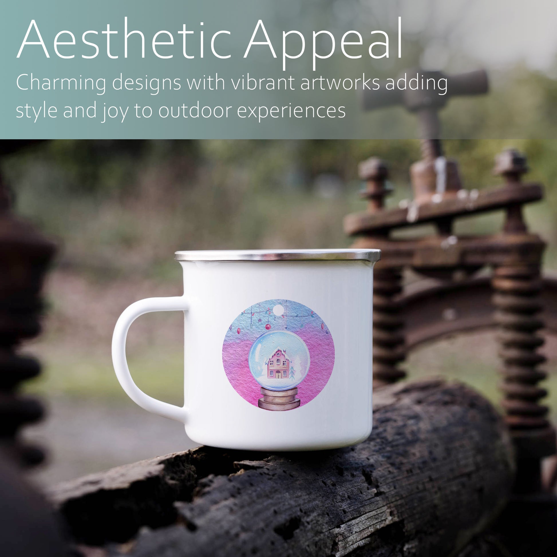 Christmas Snow globe | Enamel mug-Enamel mug-Adnil Creations