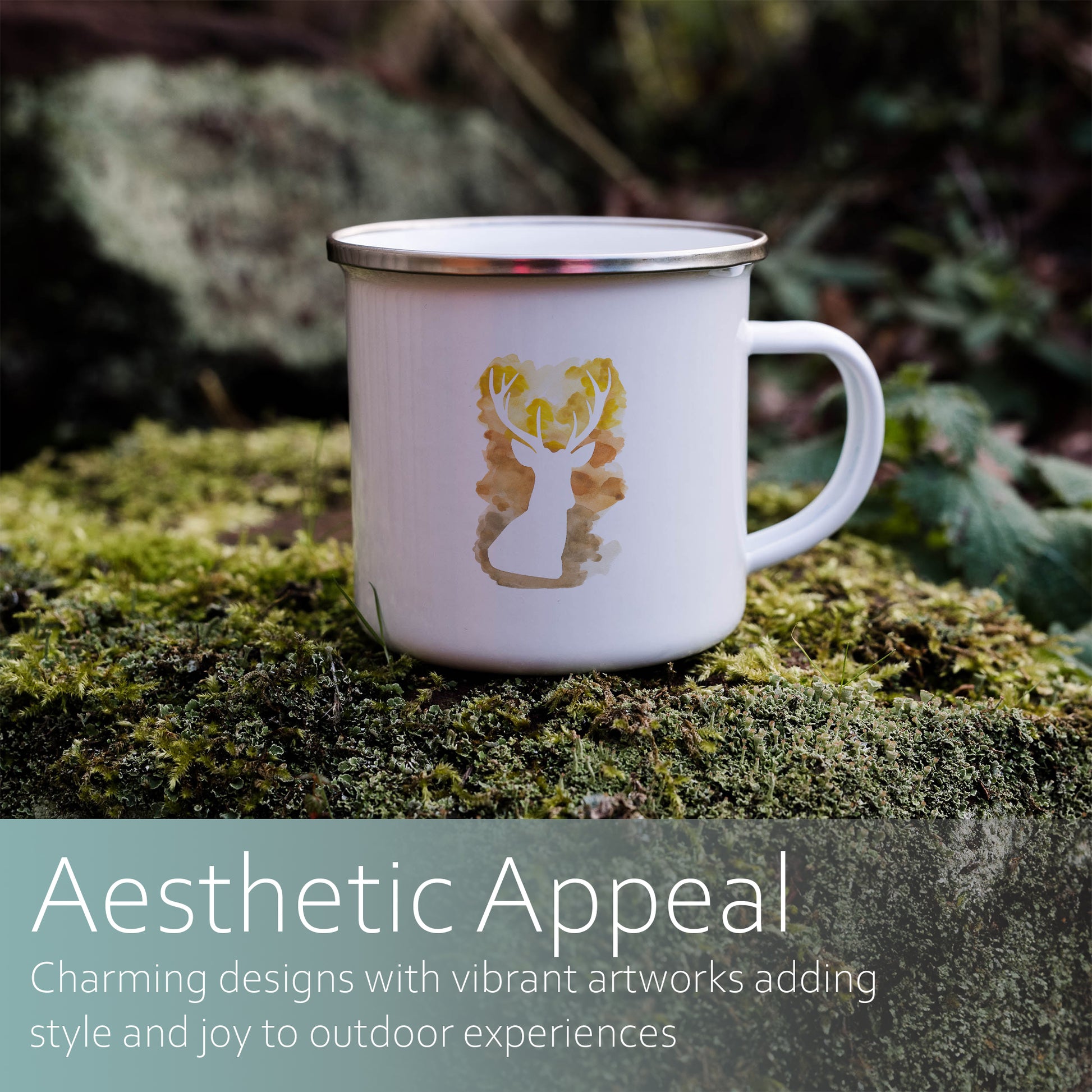 Stag head | Enamel mug-Enamel mug-Adnil Creations