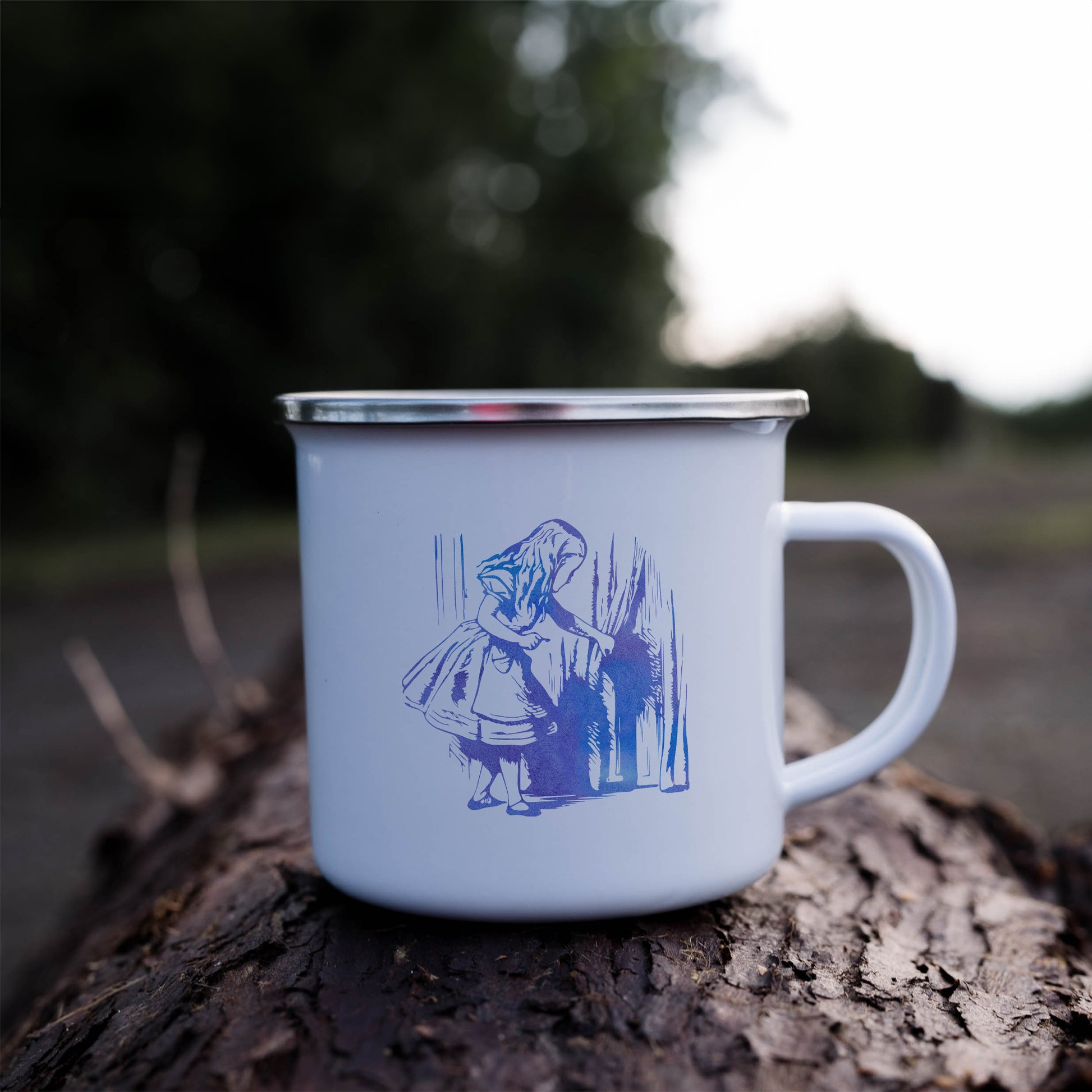 Alice and the door | Enamel mug-Enamel mug-Adnil Creations