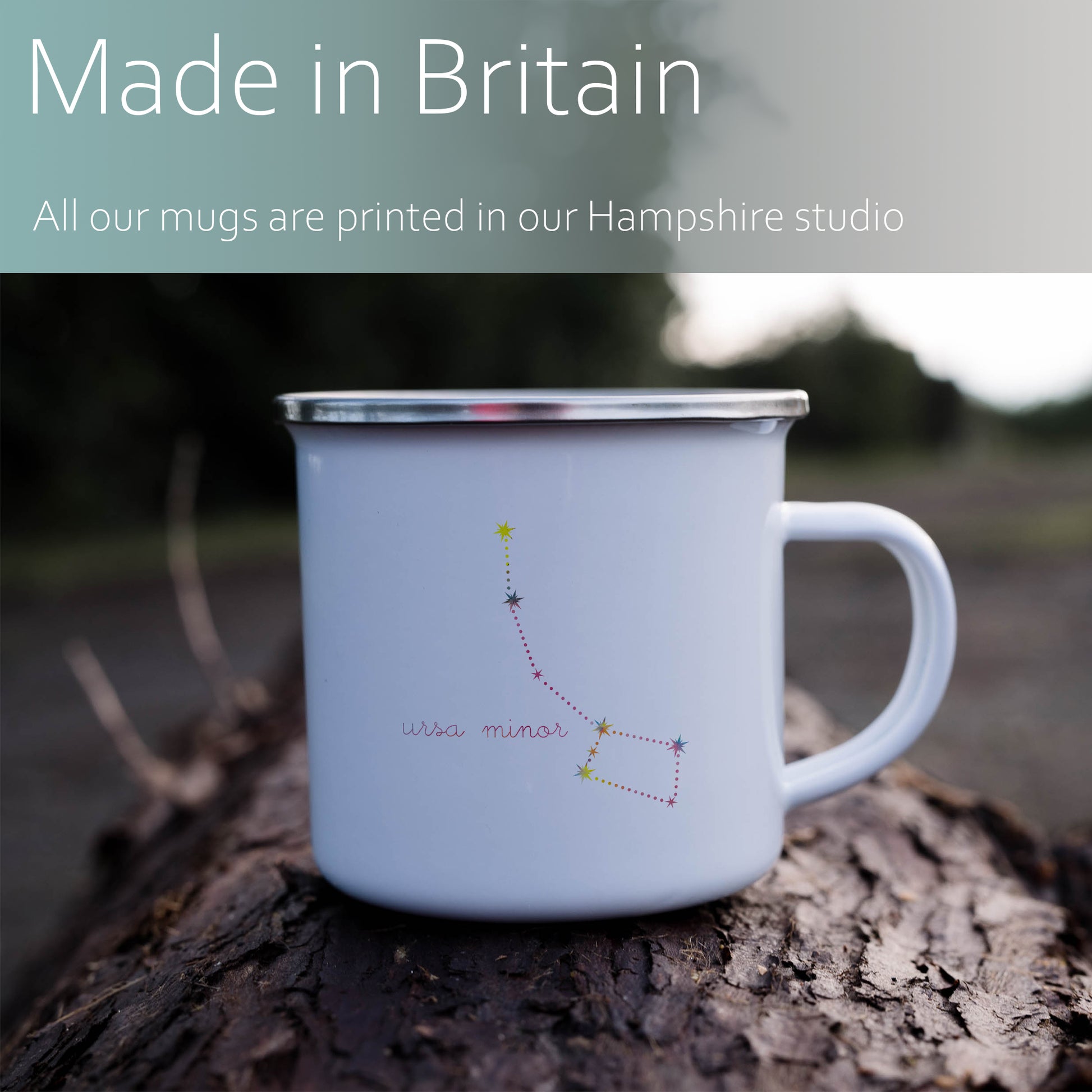 Ursa minor constellation | Enamel mug-Enamel mug-Adnil Creations