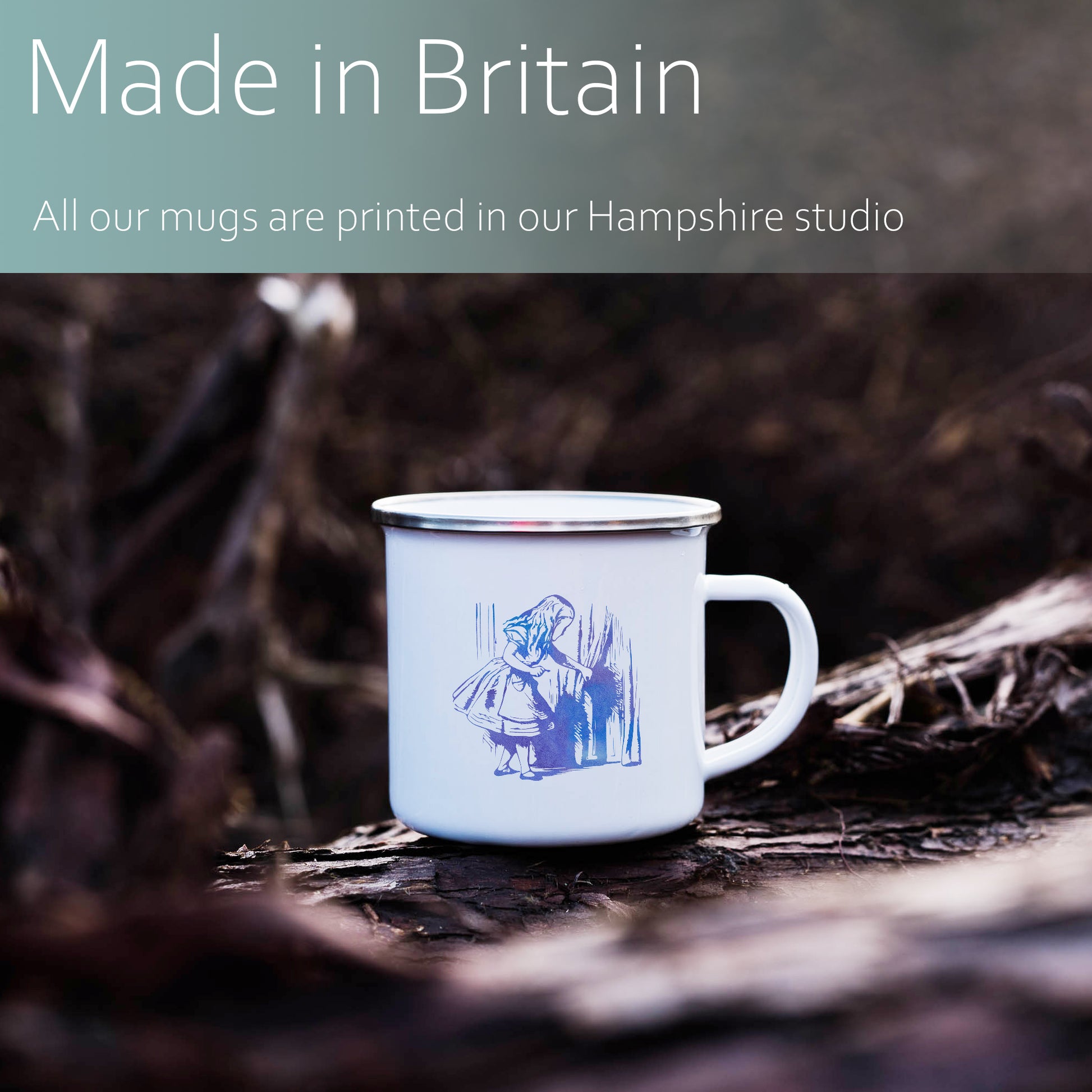 Alice and the door | Enamel mug-Enamel mug-Adnil Creations