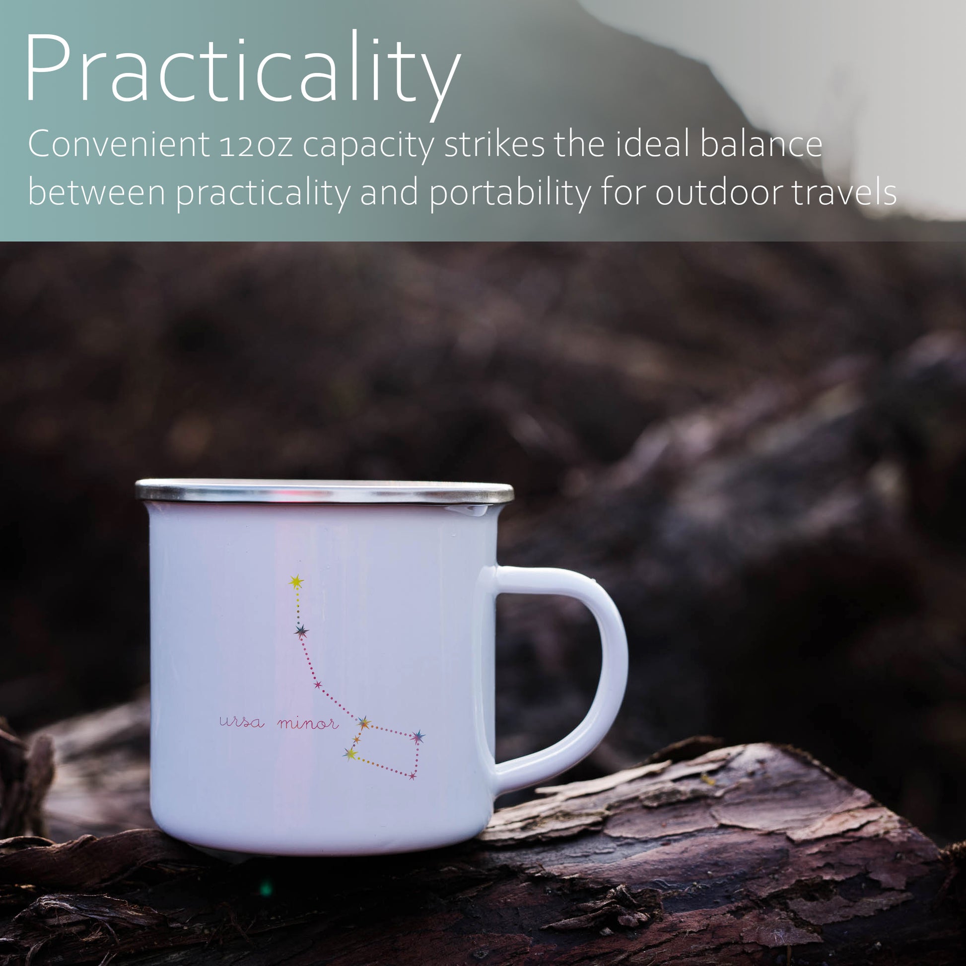 Ursa minor constellation | Enamel mug-Enamel mug-Adnil Creations