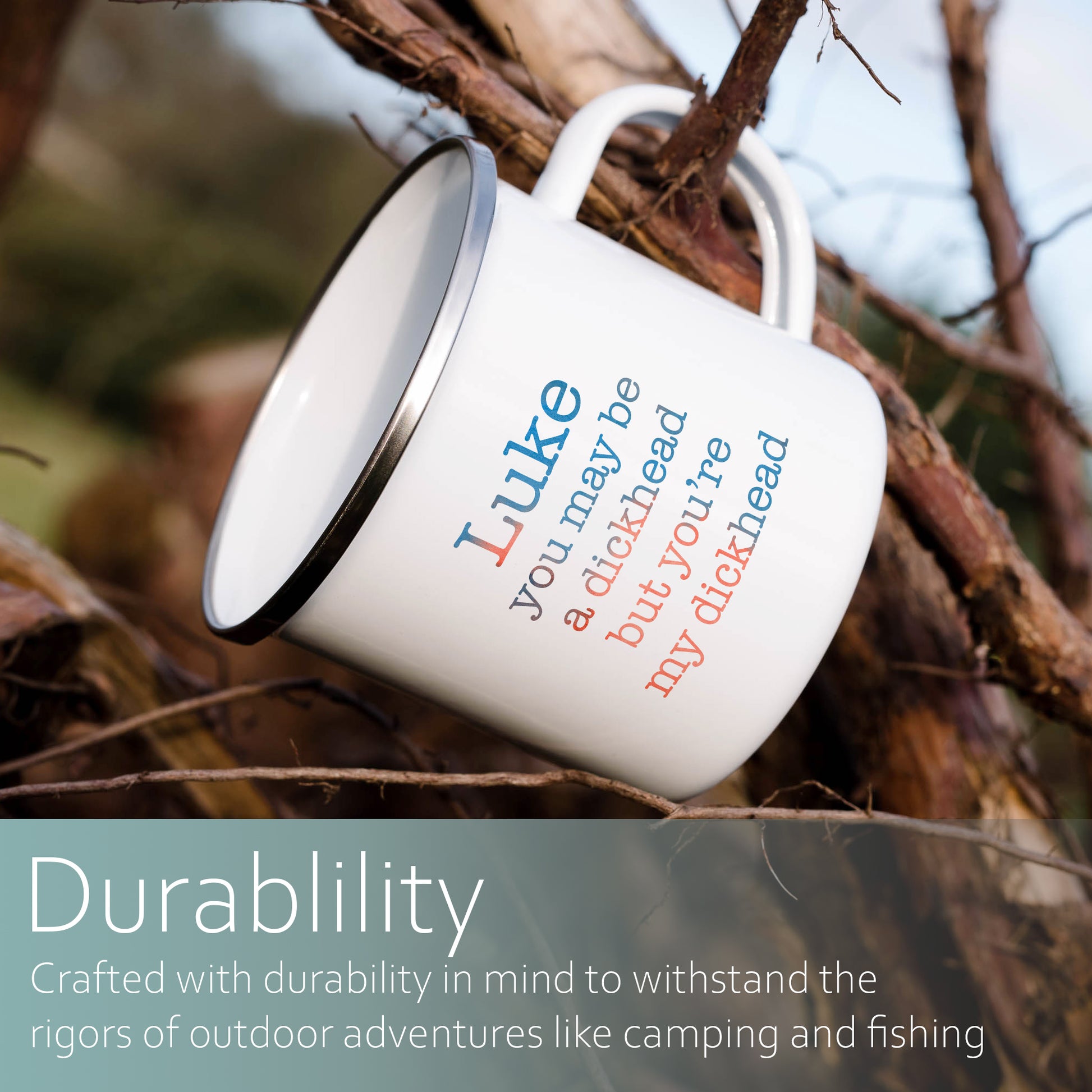 My dickhead personalised name | Enamel mug-Enamel mug-Adnil Creations